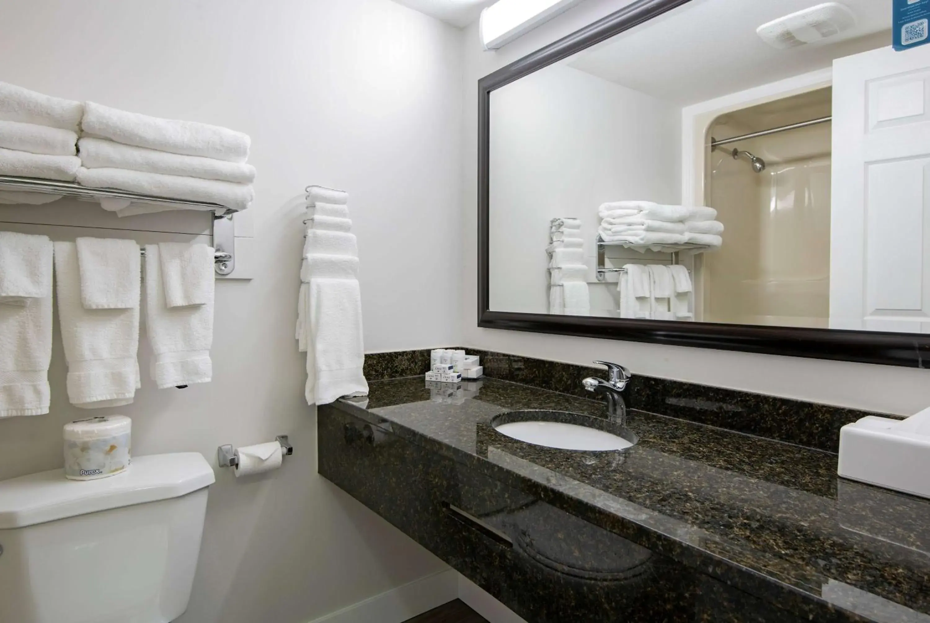 Bathroom in Travelodge by Wyndham Kamloops Mountview Bathroom in Travelodge by Wyndham Kamloops Mountview