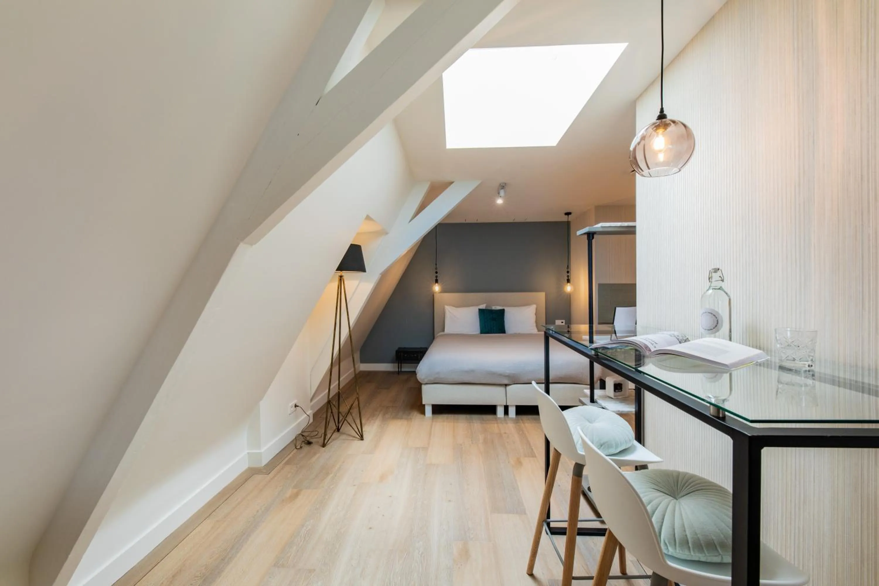 Living room, Bed in Stadsvilla Mout Rotterdam-Schiedam