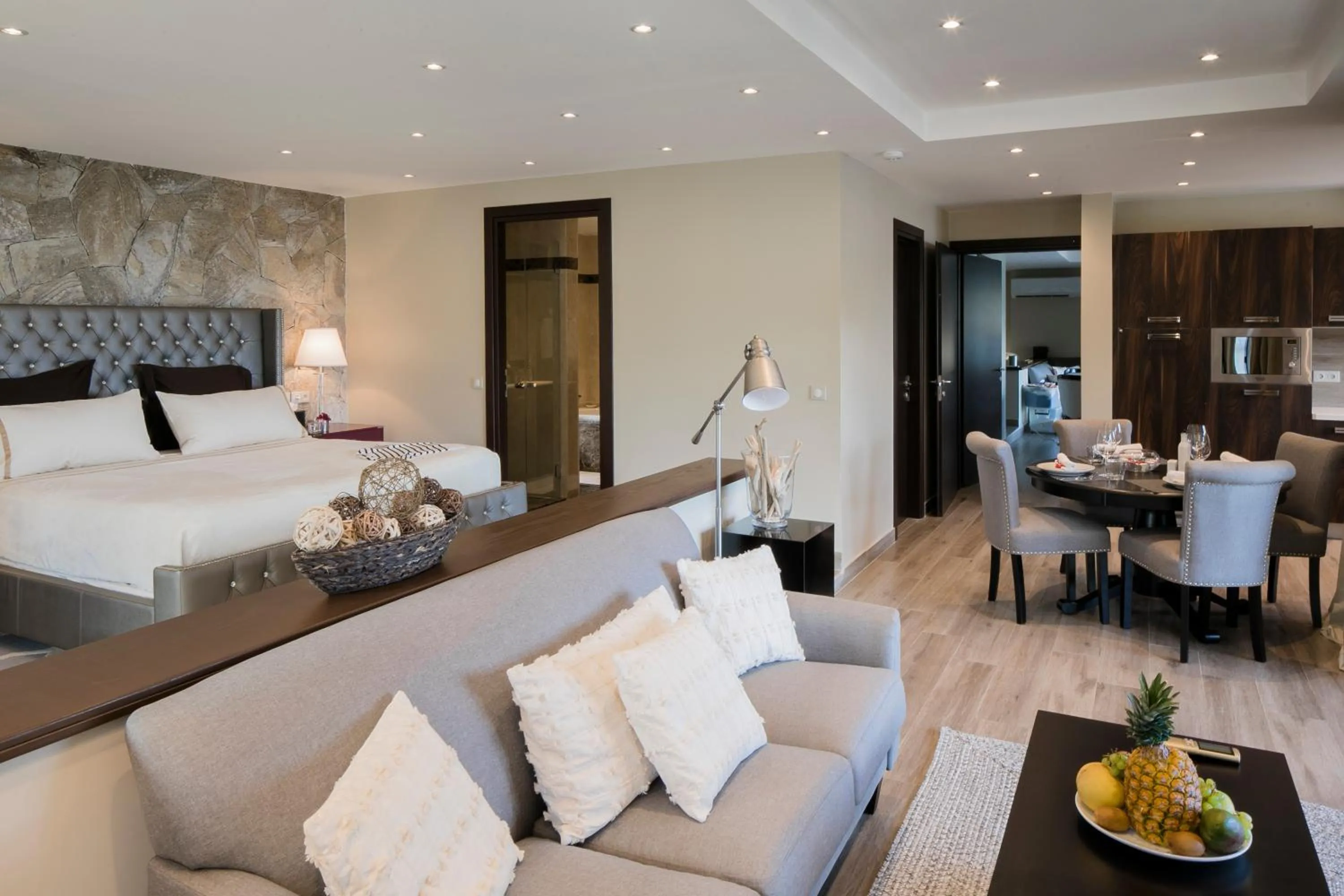 Bed in Secret Harbour Boutique Hotel and Marina