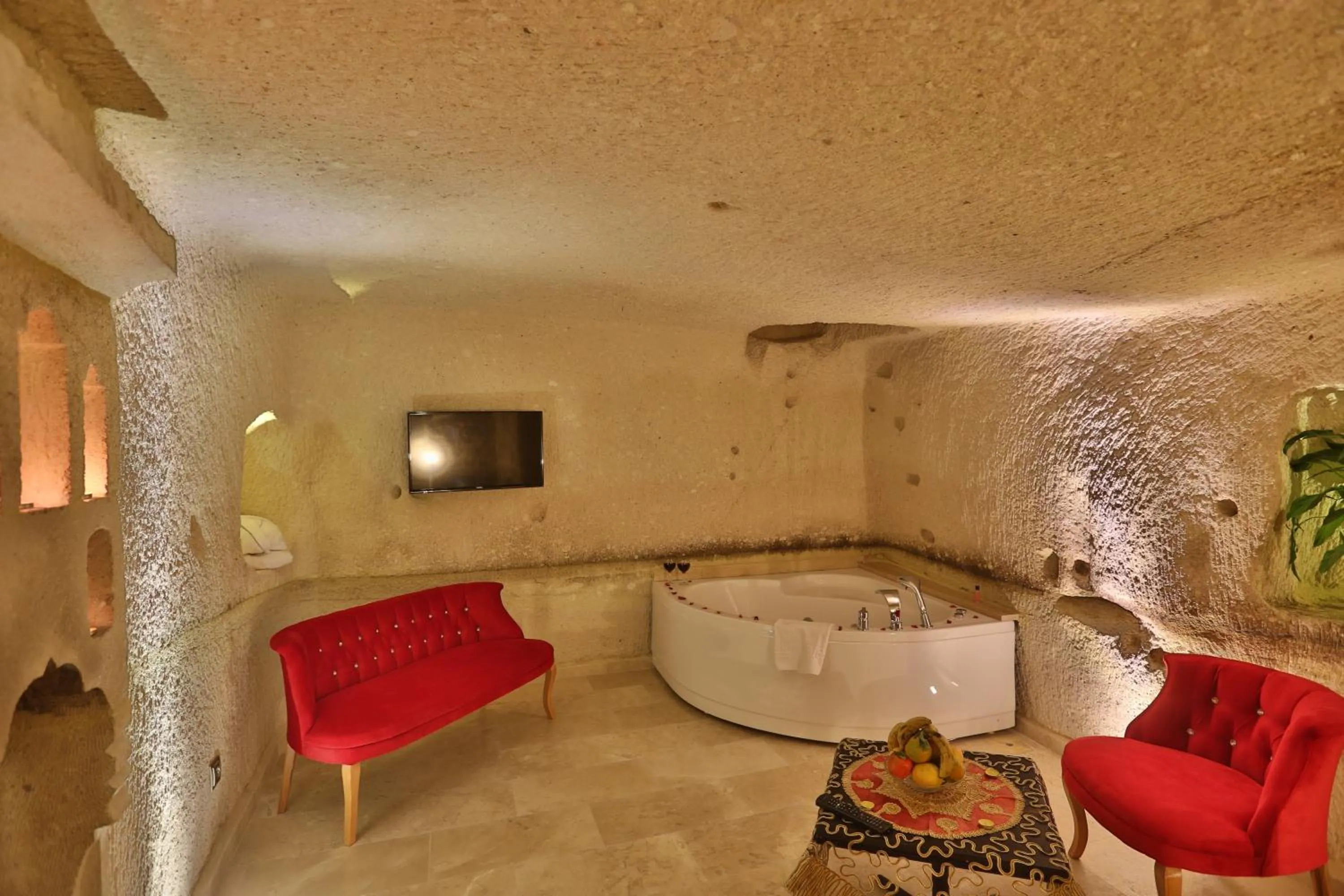 Living room in Abu Hayat Cave Suites