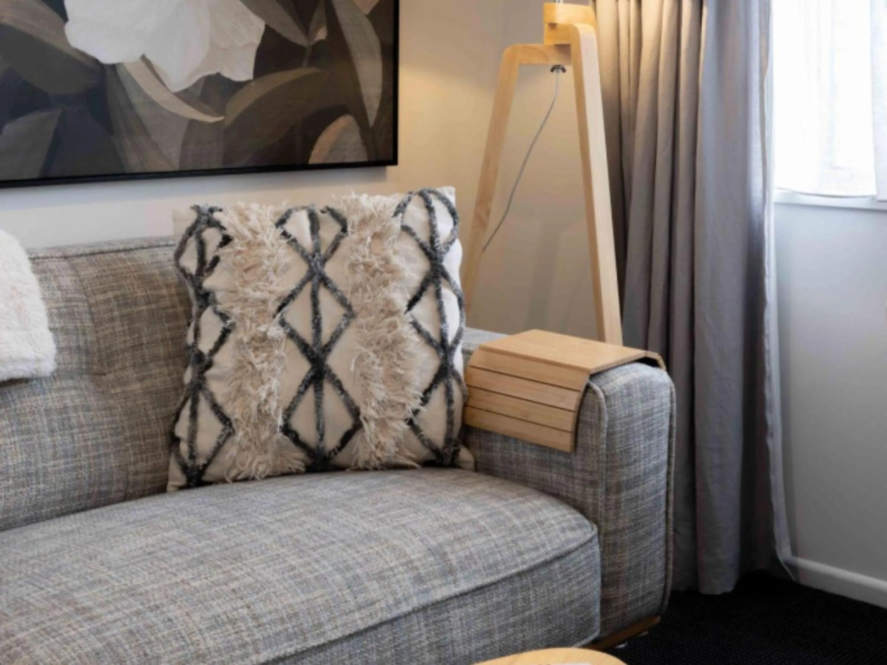 Seating area, Bed in The Milano Christchurch