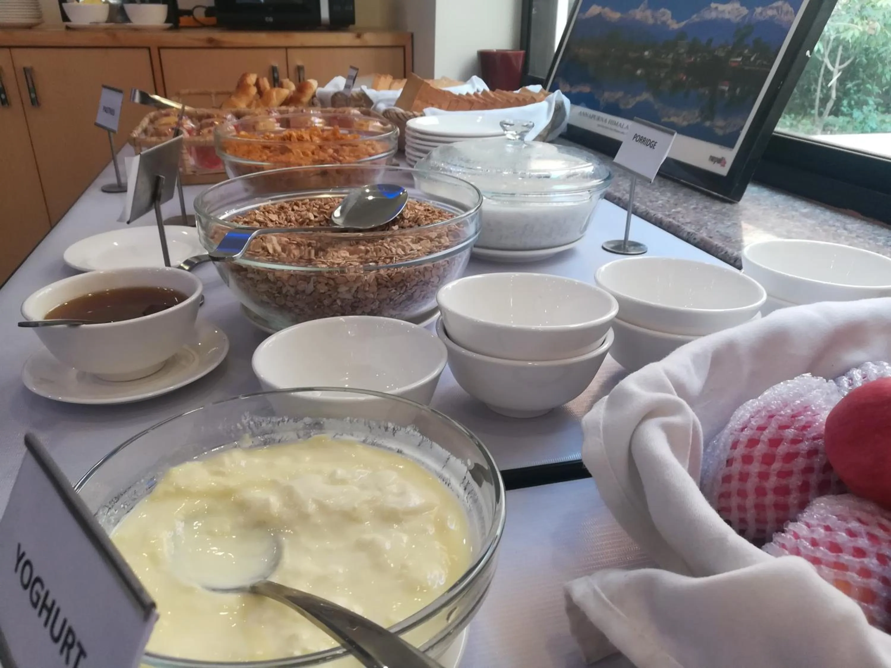 Buffet breakfast in Nepal Cottage Resort