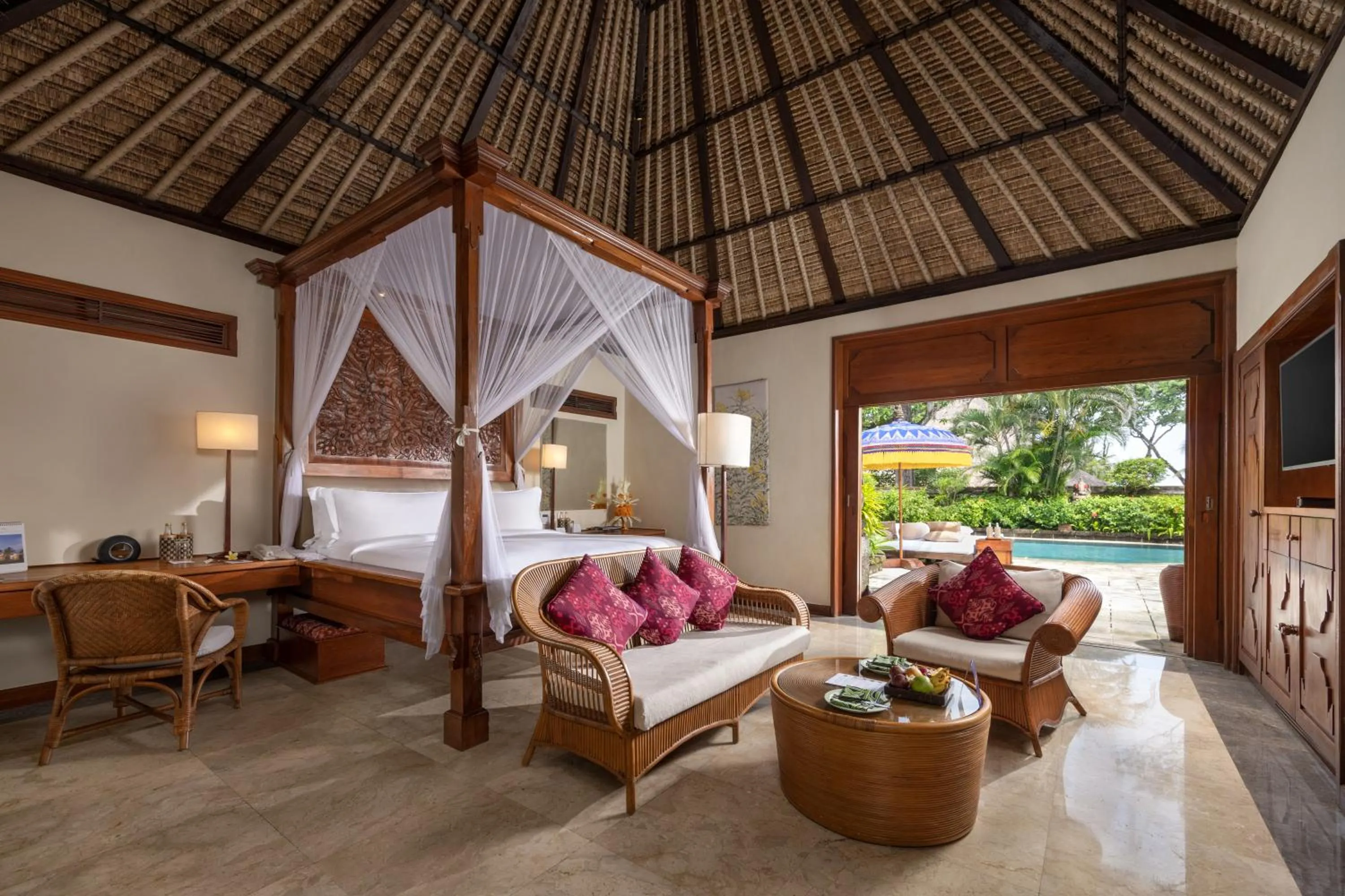 Bedroom in The Oberoi Beach Resort, Bali