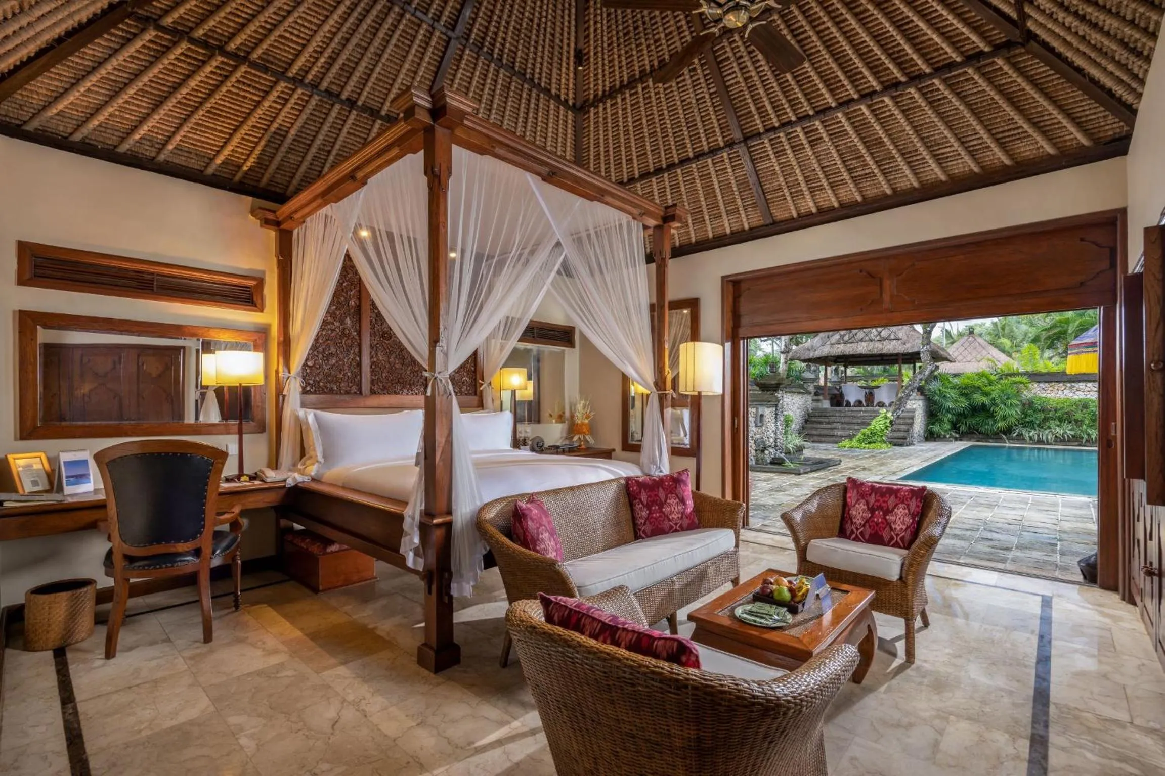 Bedroom in The Oberoi Beach Resort, Bali