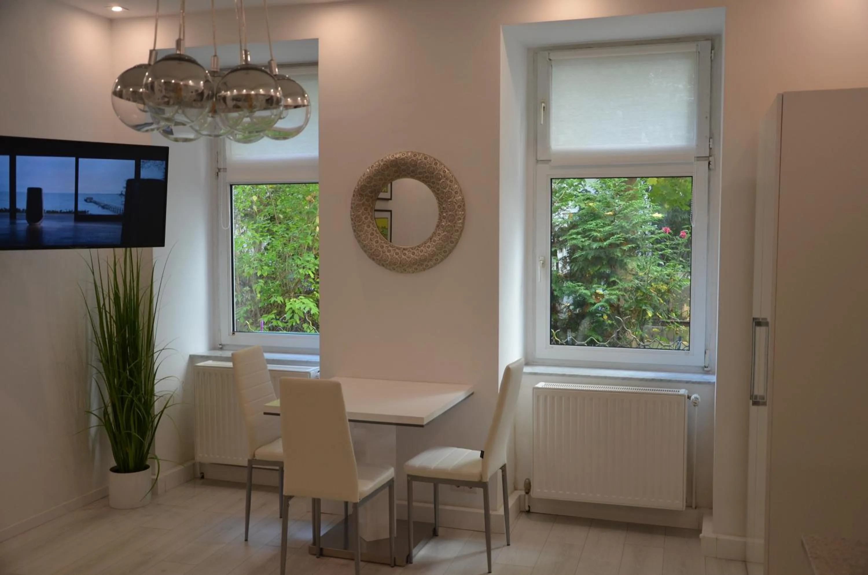 Dining area in Modern City Apt, next to Metro