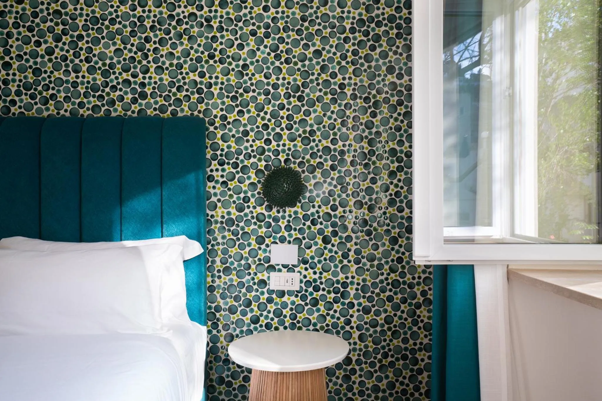 Decorative detail, Bed in La Residenza Capri