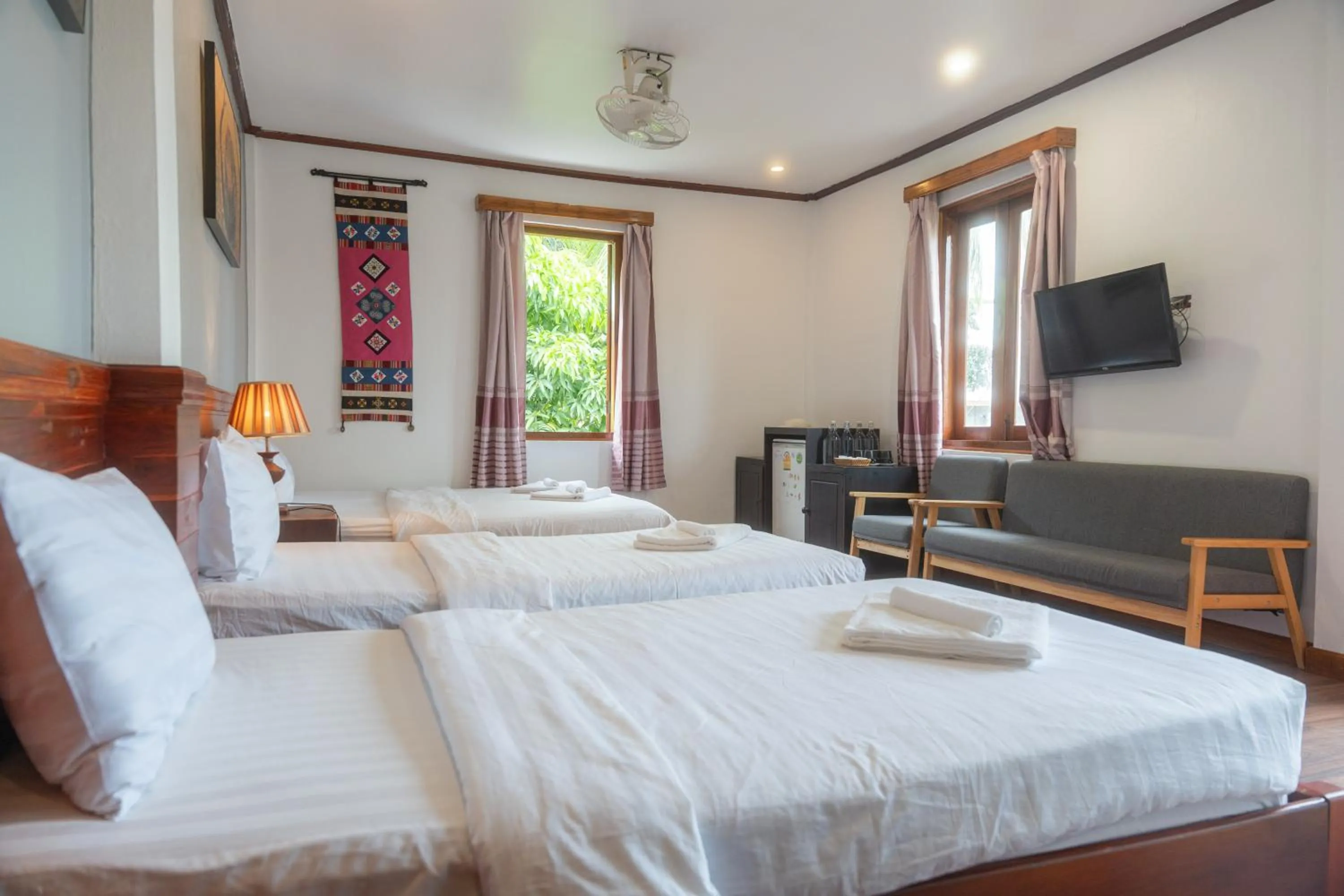 Bed in Villa Namkhan River