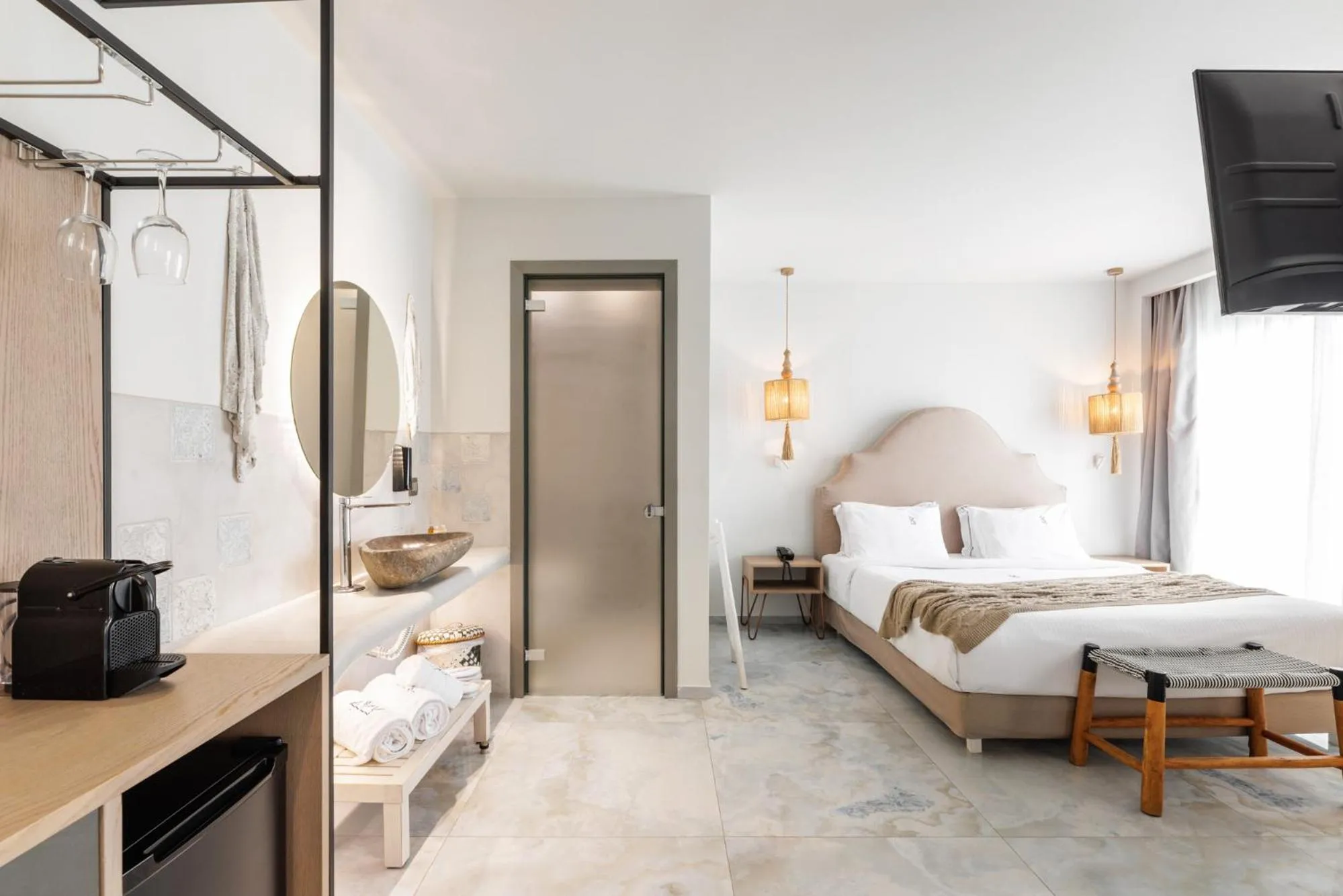 Bed in Blue Carpet Luxury Suites