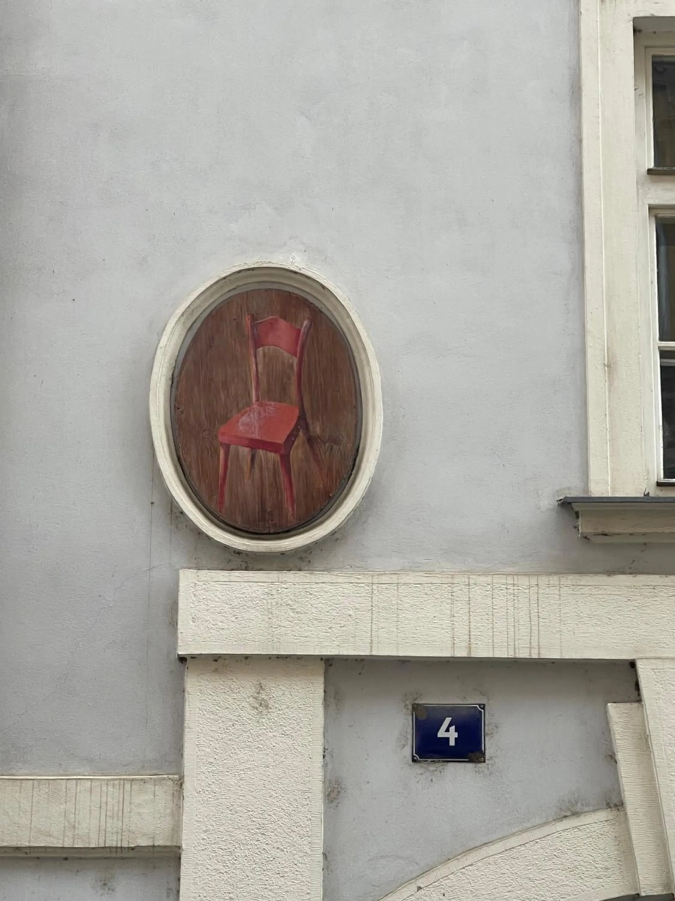 Decorative detail in U Cervene zidle - Red Chair Hotel