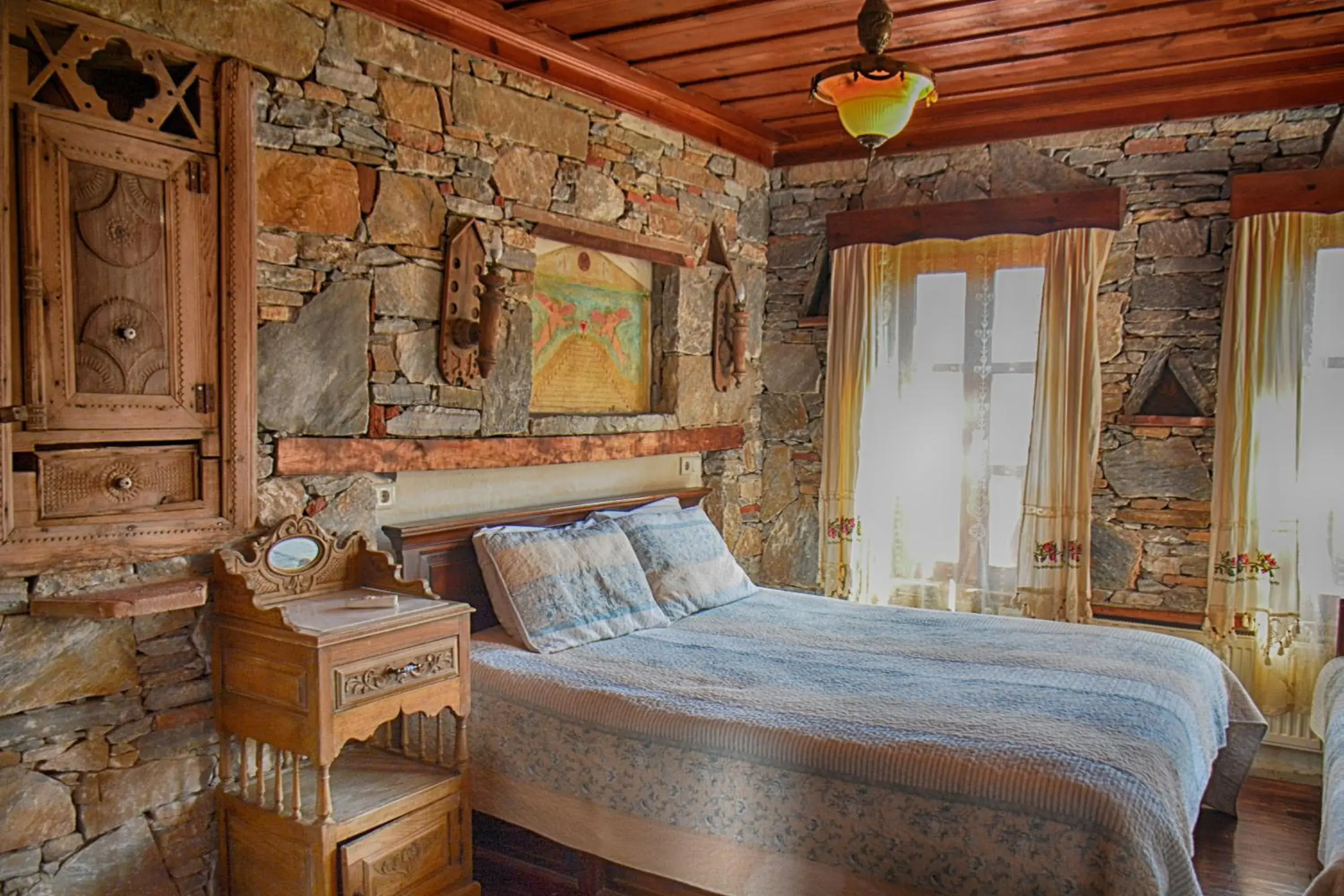 Decorative detail, Bed in Kirkinca Hotel Decorative detail, Bed in Kirkinca Hotel