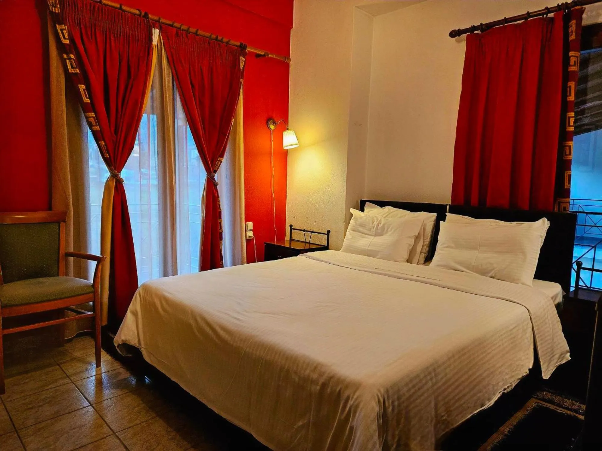 Bed in Hotel Odysseas