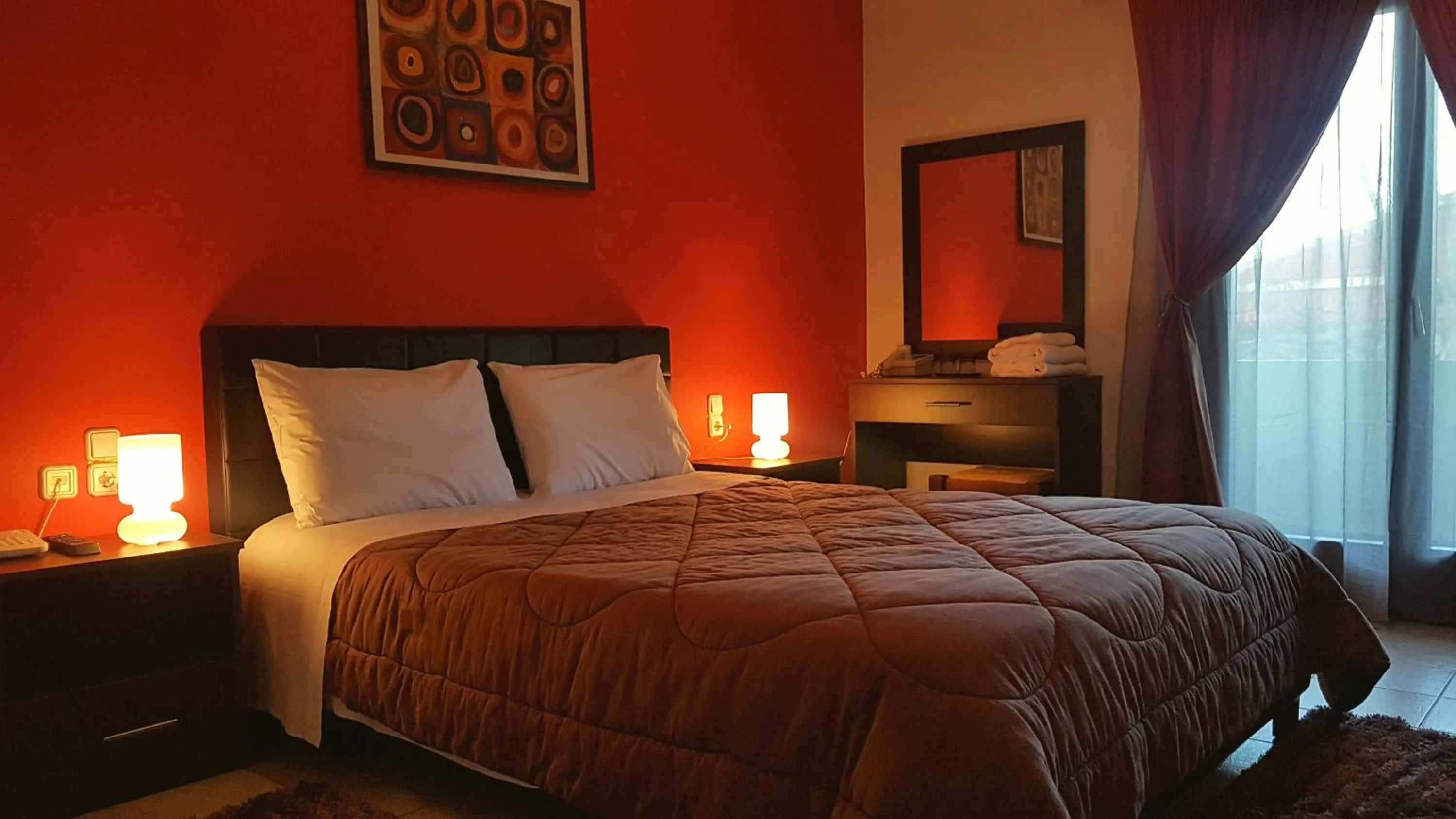 Mountain view, Bed in Hotel Odysseas