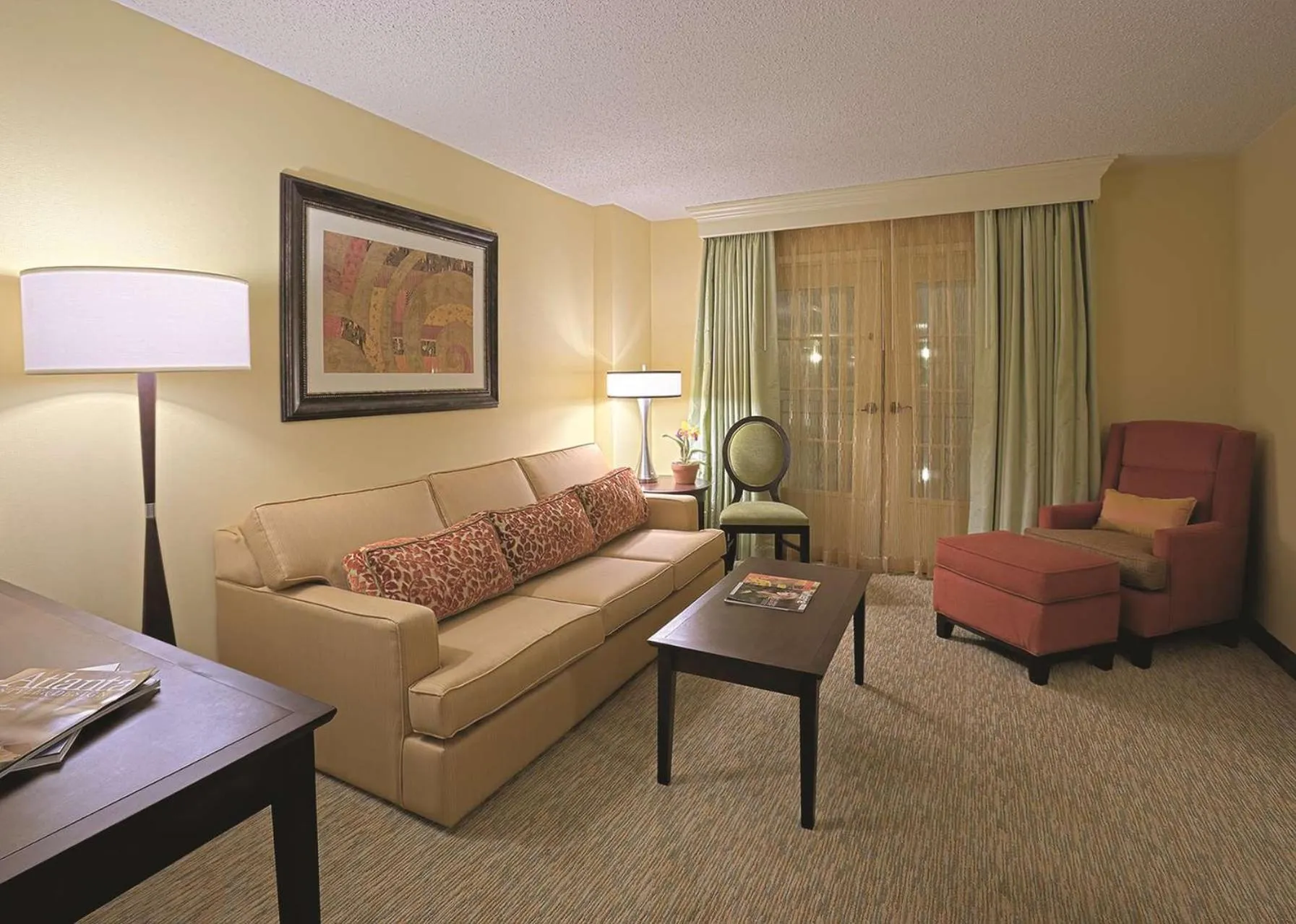Living room in Doubletree Suites by Hilton at The Battery Atlanta