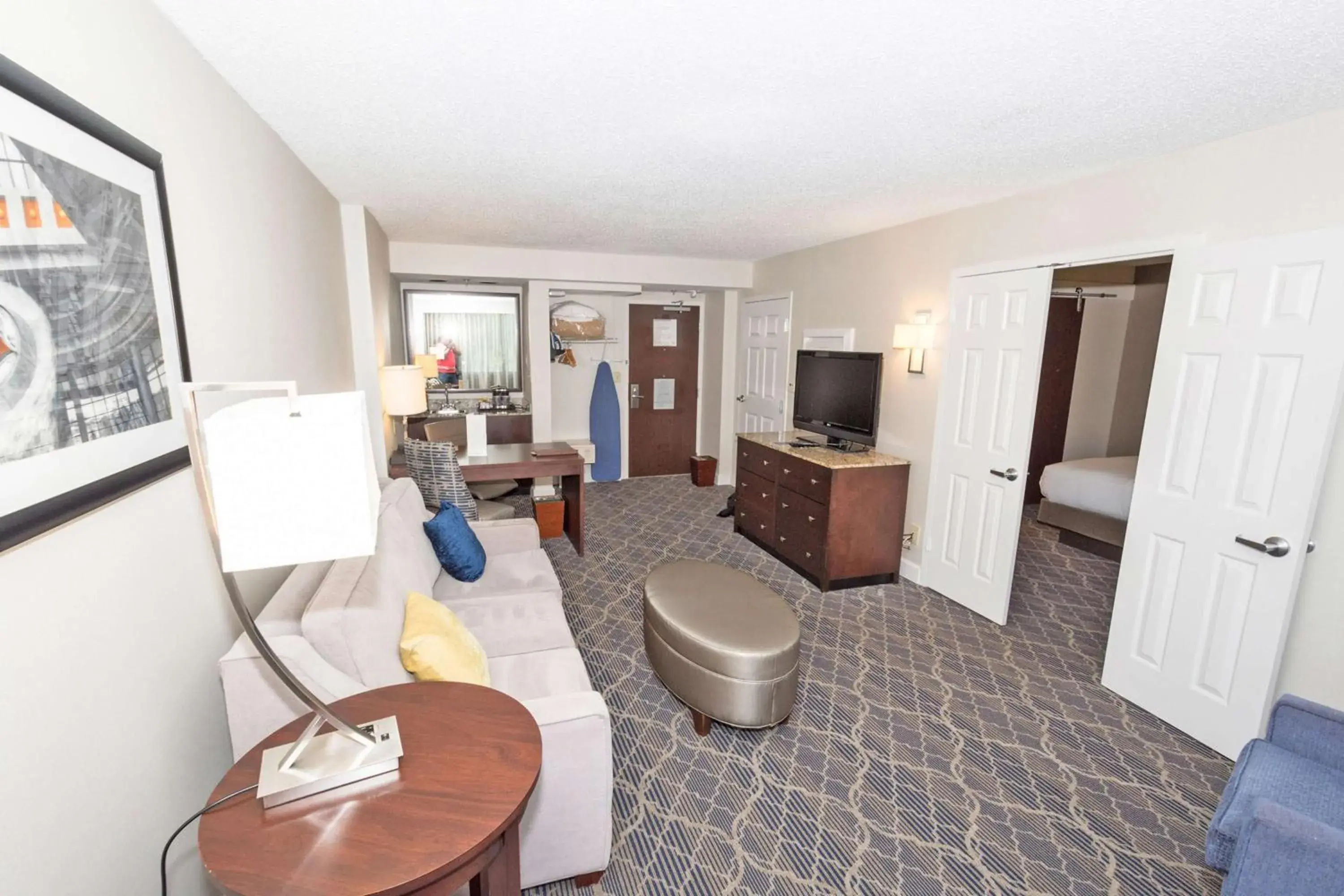 Living room in Doubletree Suites by Hilton at The Battery Atlanta Living room in Doubletree Suites by Hilton at The Battery Atlanta