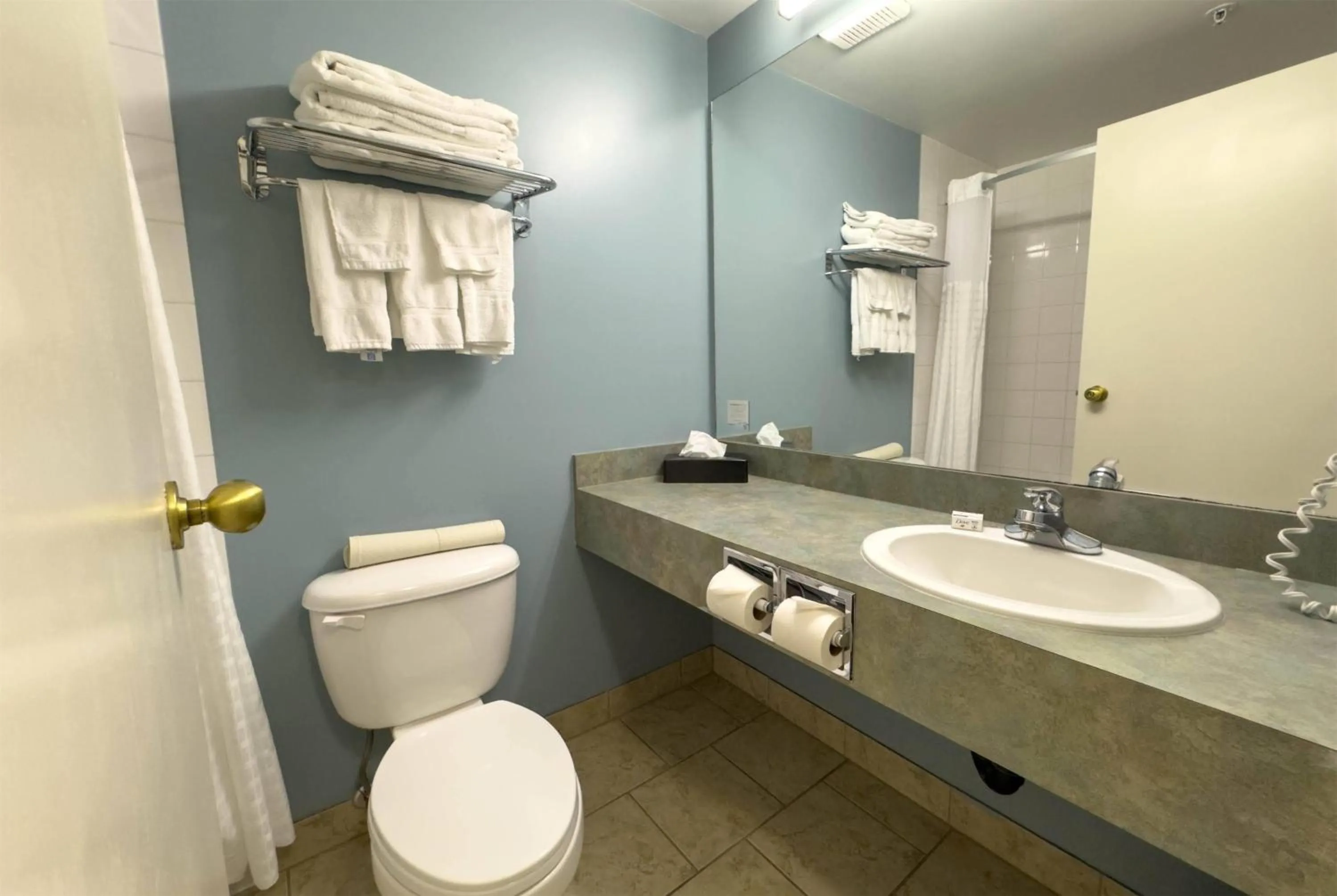 Bathroom in Super 8 by Wyndham Edmonton South