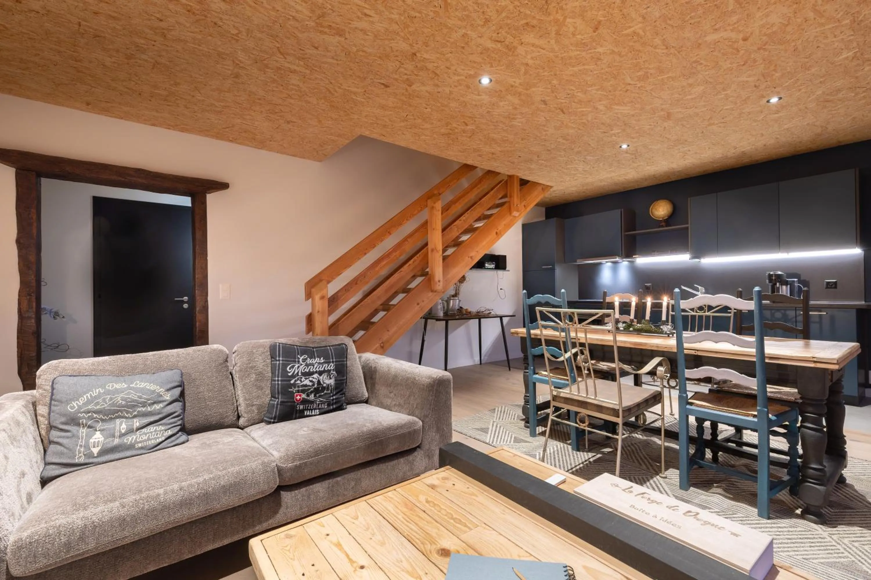 Living room in B&B La Forge de Diogne - luxury and cosy alpine lodge