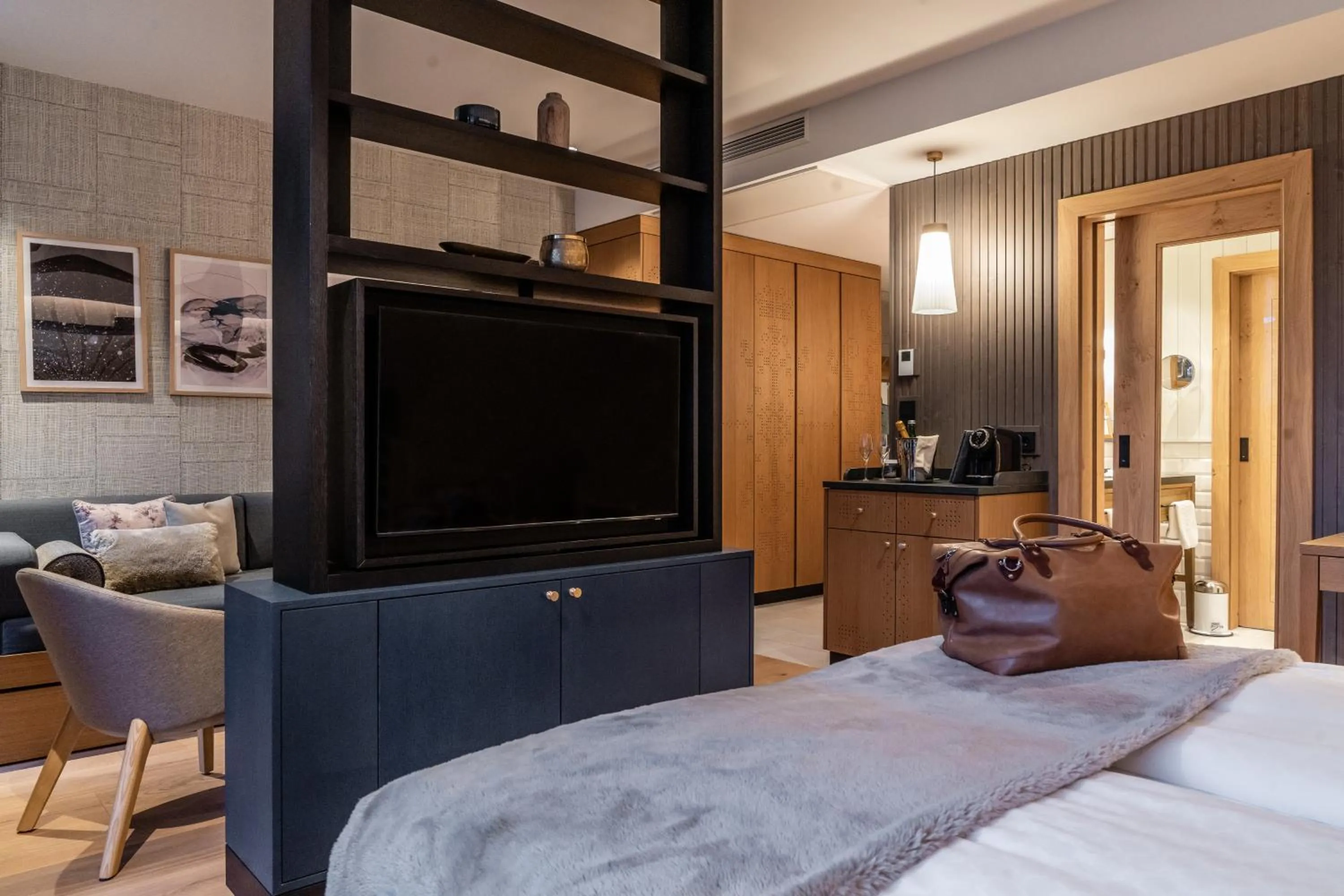 Bed in Löwen Hotel Montafon