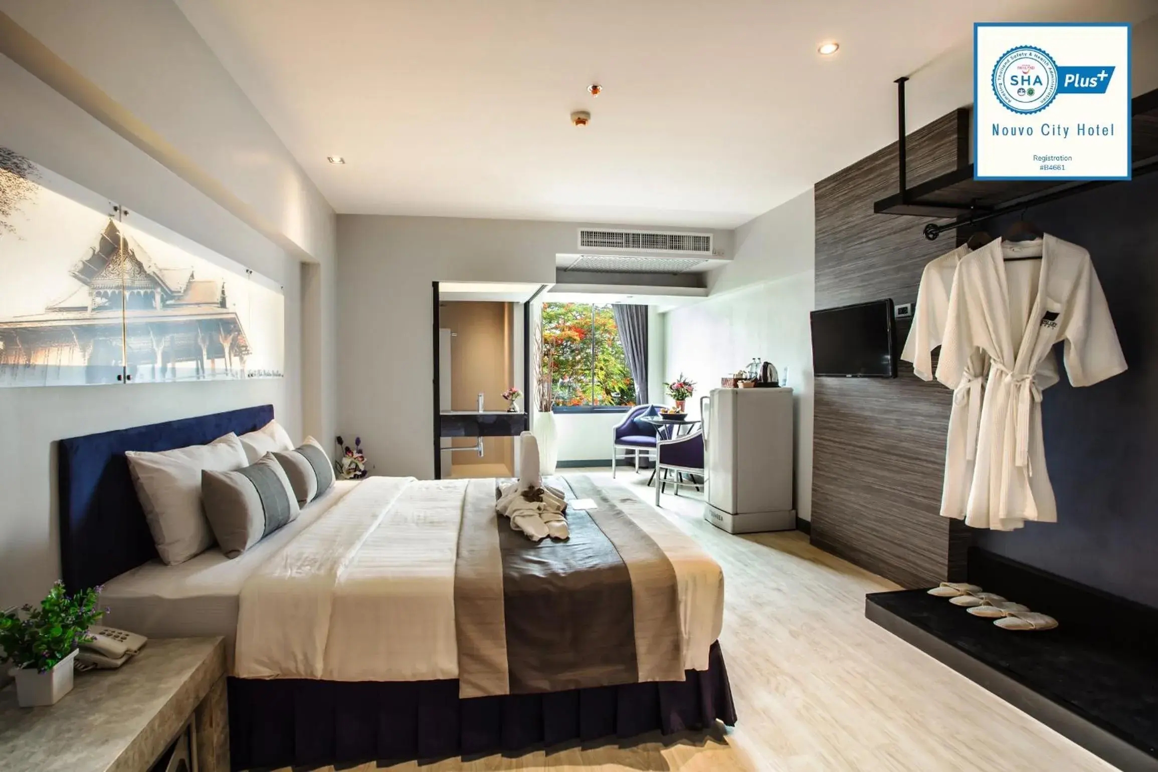 View (from property/room), Bed in Nouvo City Hotel View (from property/room), Bed in Nouvo City Hotel