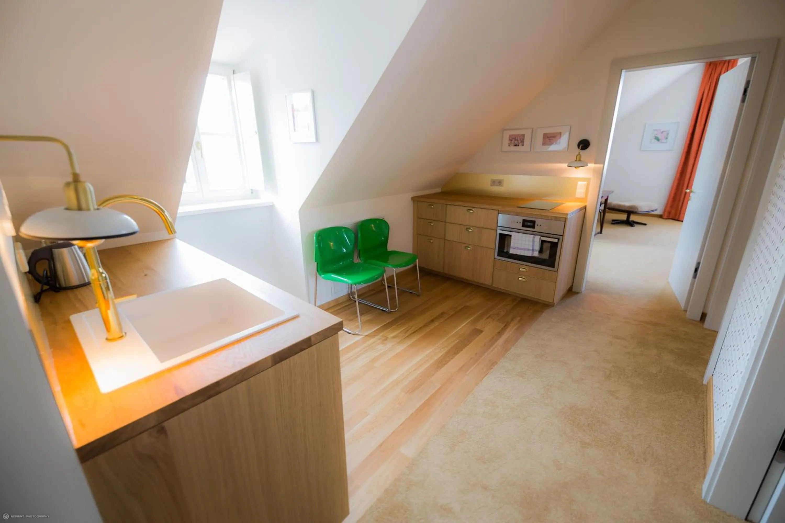 Kitchen or kitchenette, Bed in Hotel Luis Stadl