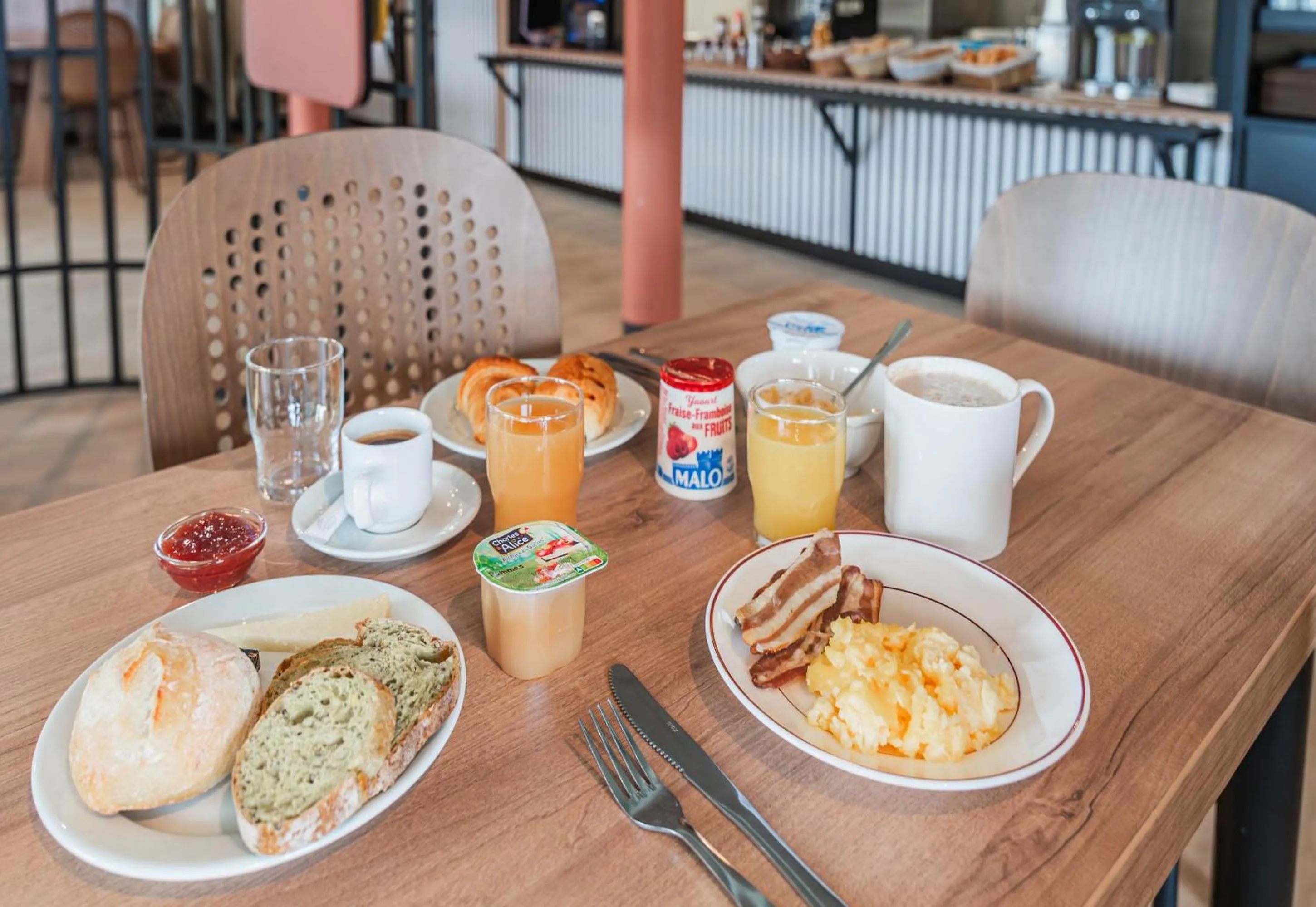 Buffet breakfast in B&B HOTEL Mulhouse Sausheim