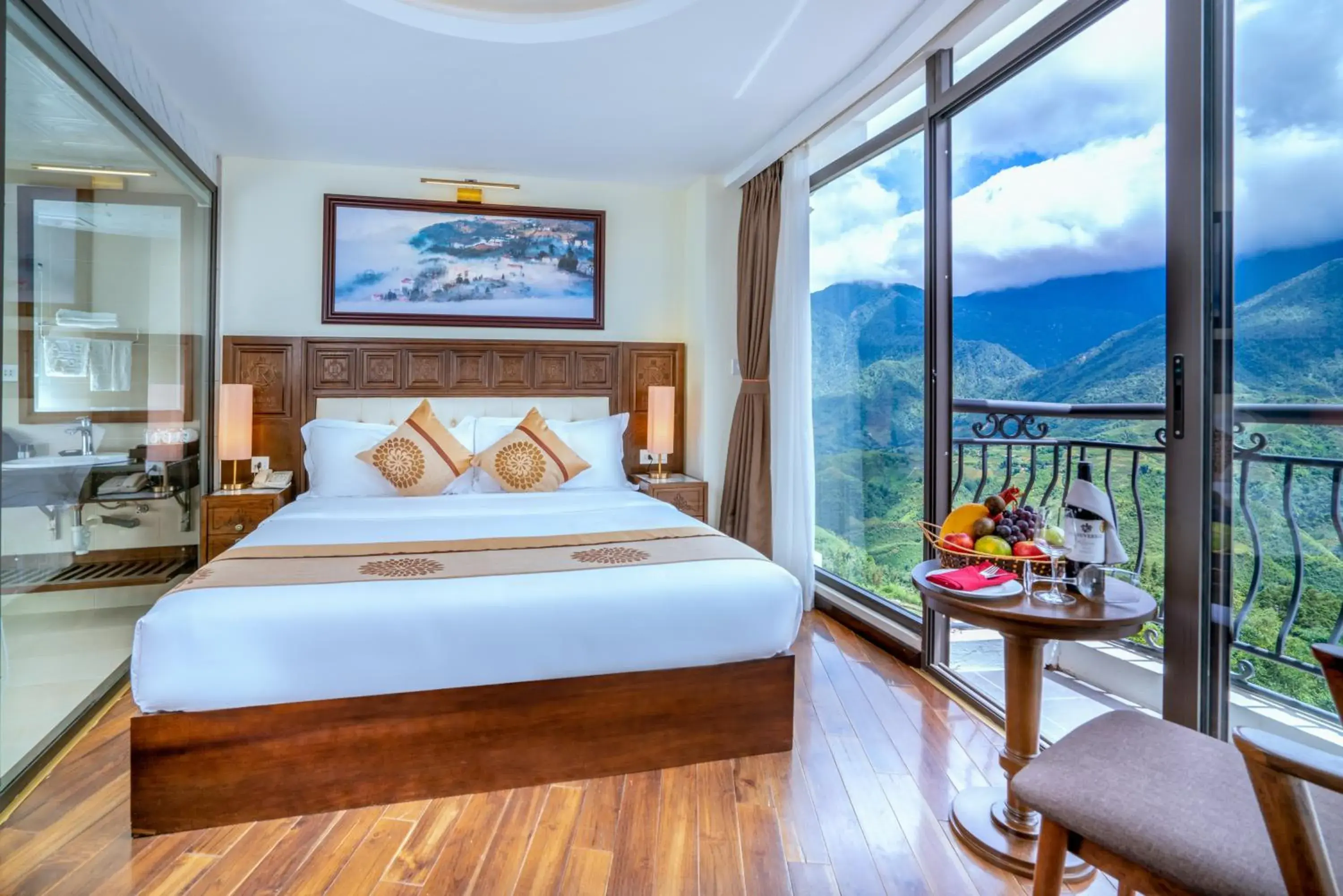 Balcony/Terrace, Bed in Sapa Relax Hotel & Spa Balcony/Terrace, Bed in Sapa Relax Hotel & Spa