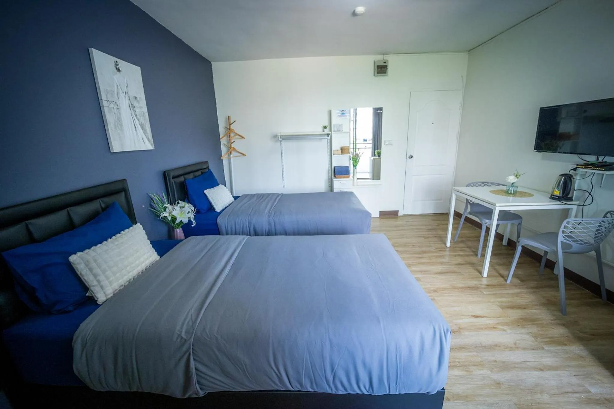 Bed in Baansuay Rattanathibet Apartment