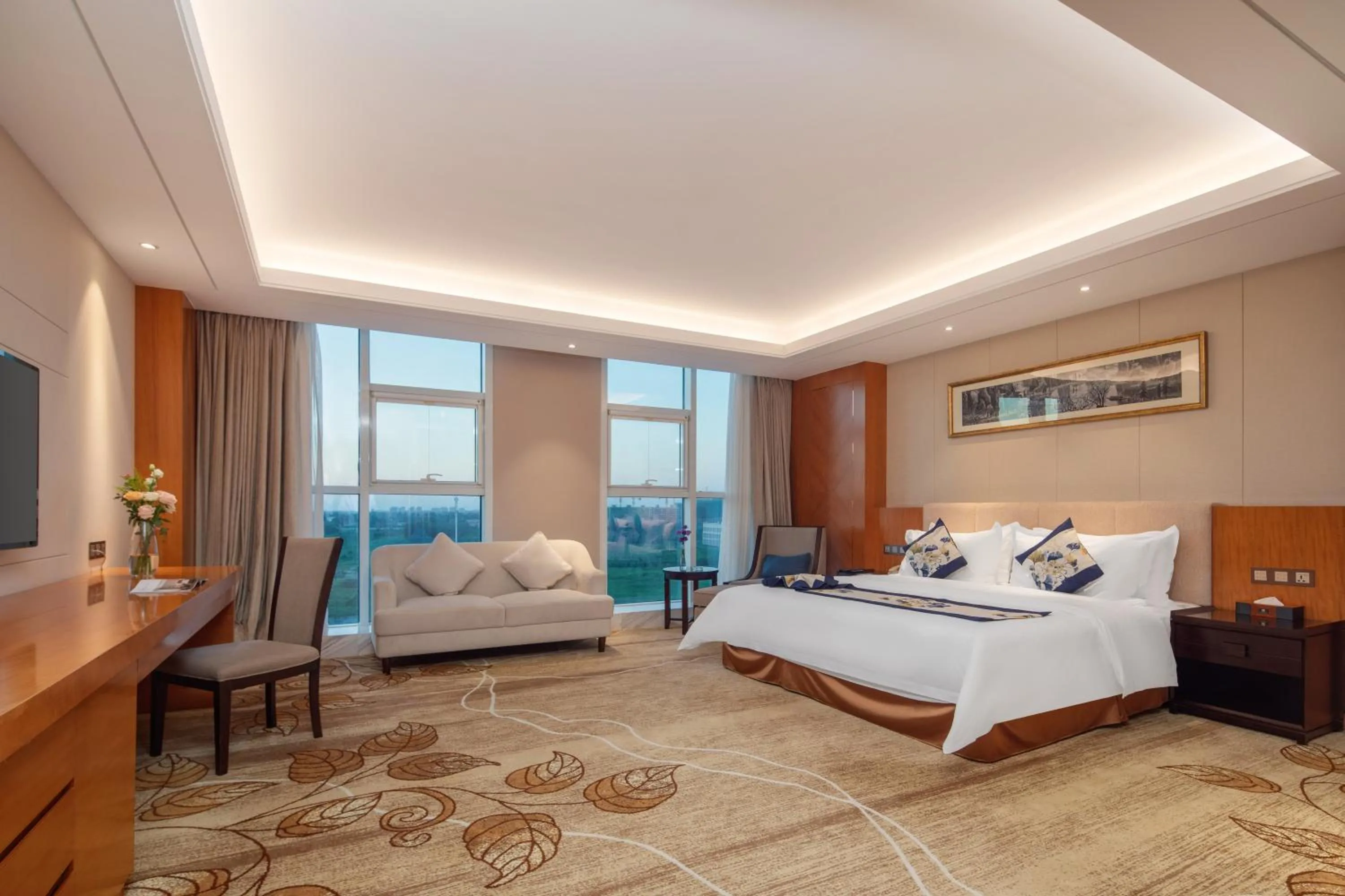 Bed in Metropolo Jinjiang Yongqing Daxing International Airport Hotel