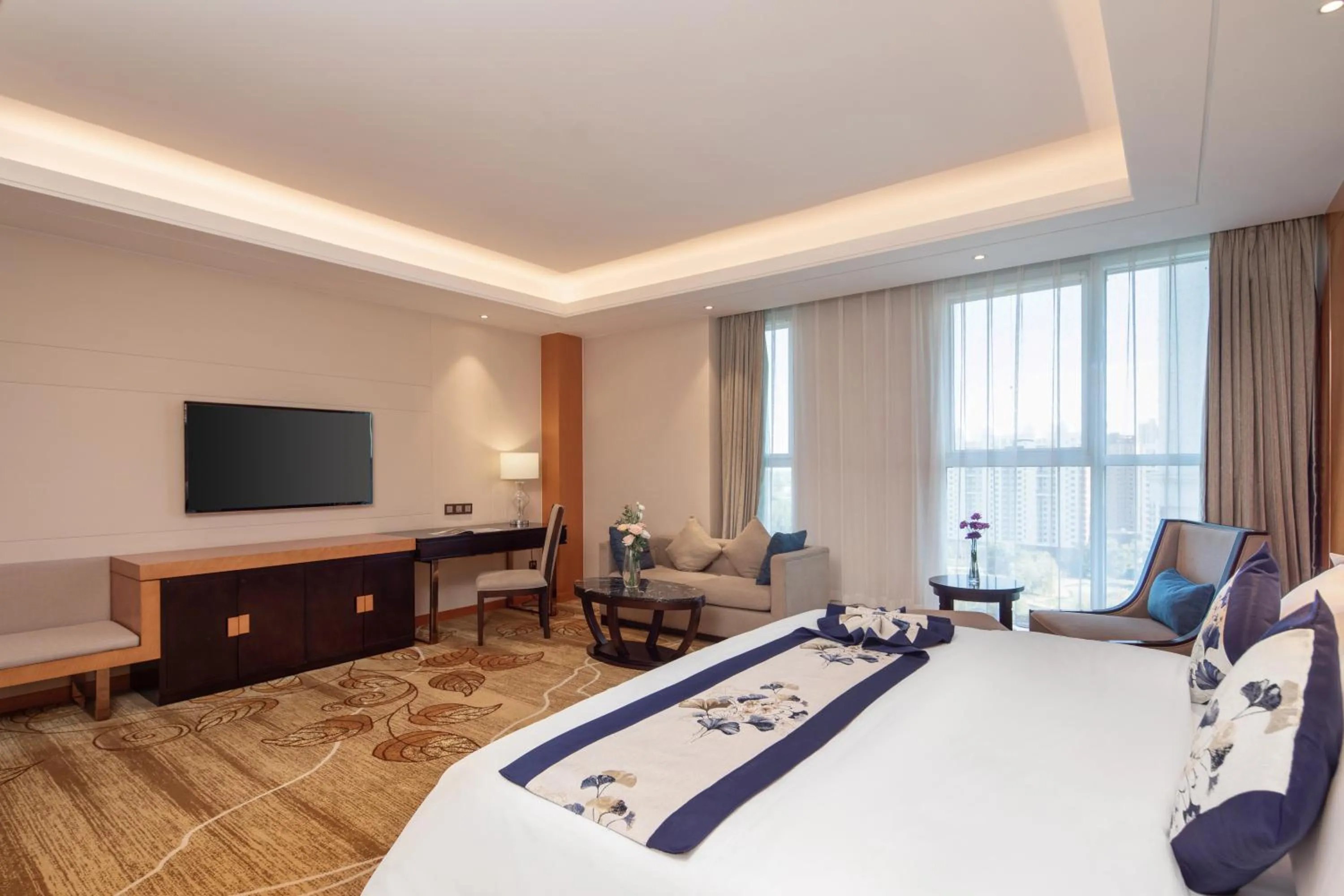 Bed in Metropolo Jinjiang Yongqing Daxing International Airport Hotel