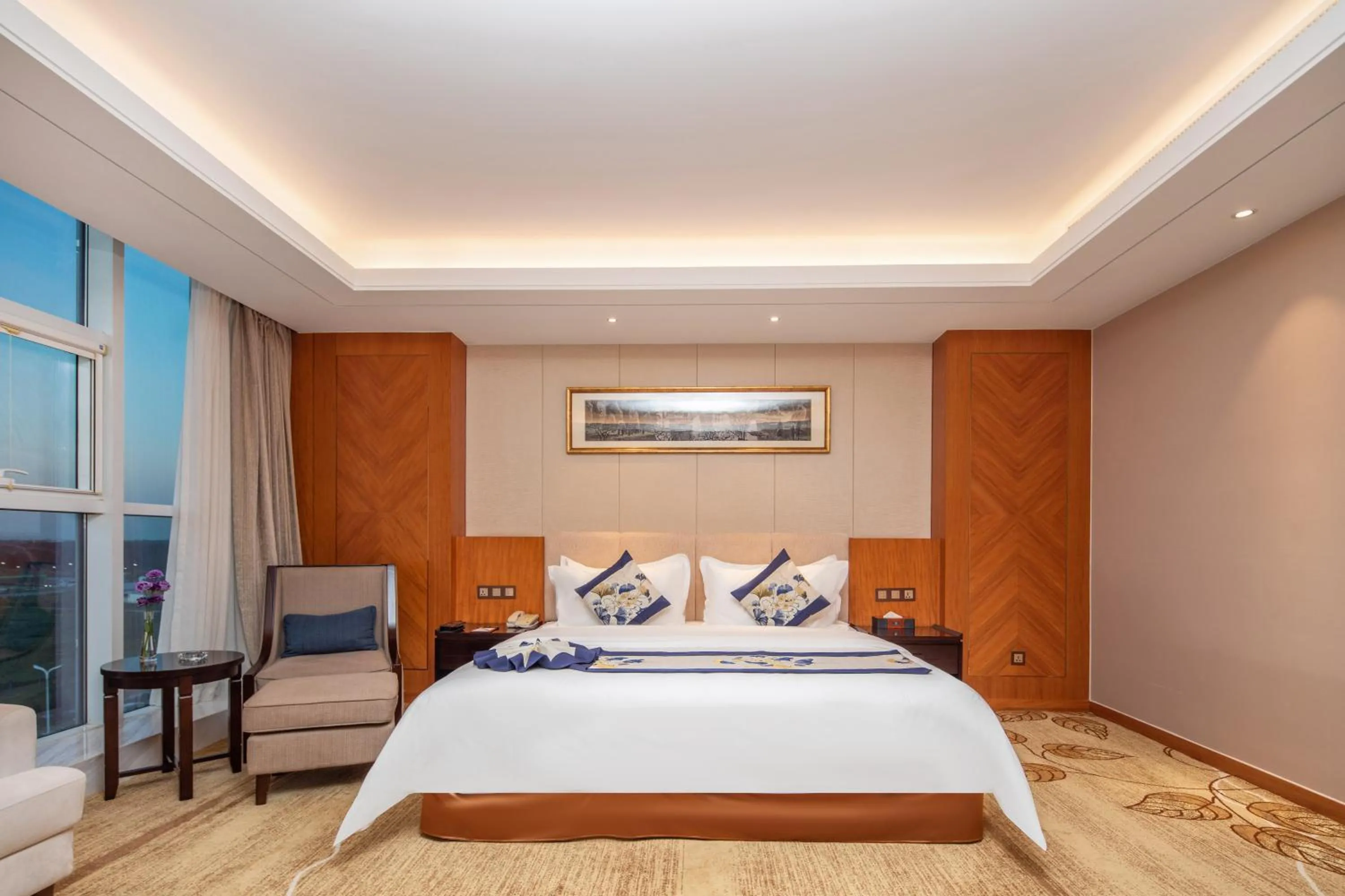 Bed in Metropolo Jinjiang Yongqing Daxing International Airport Hotel