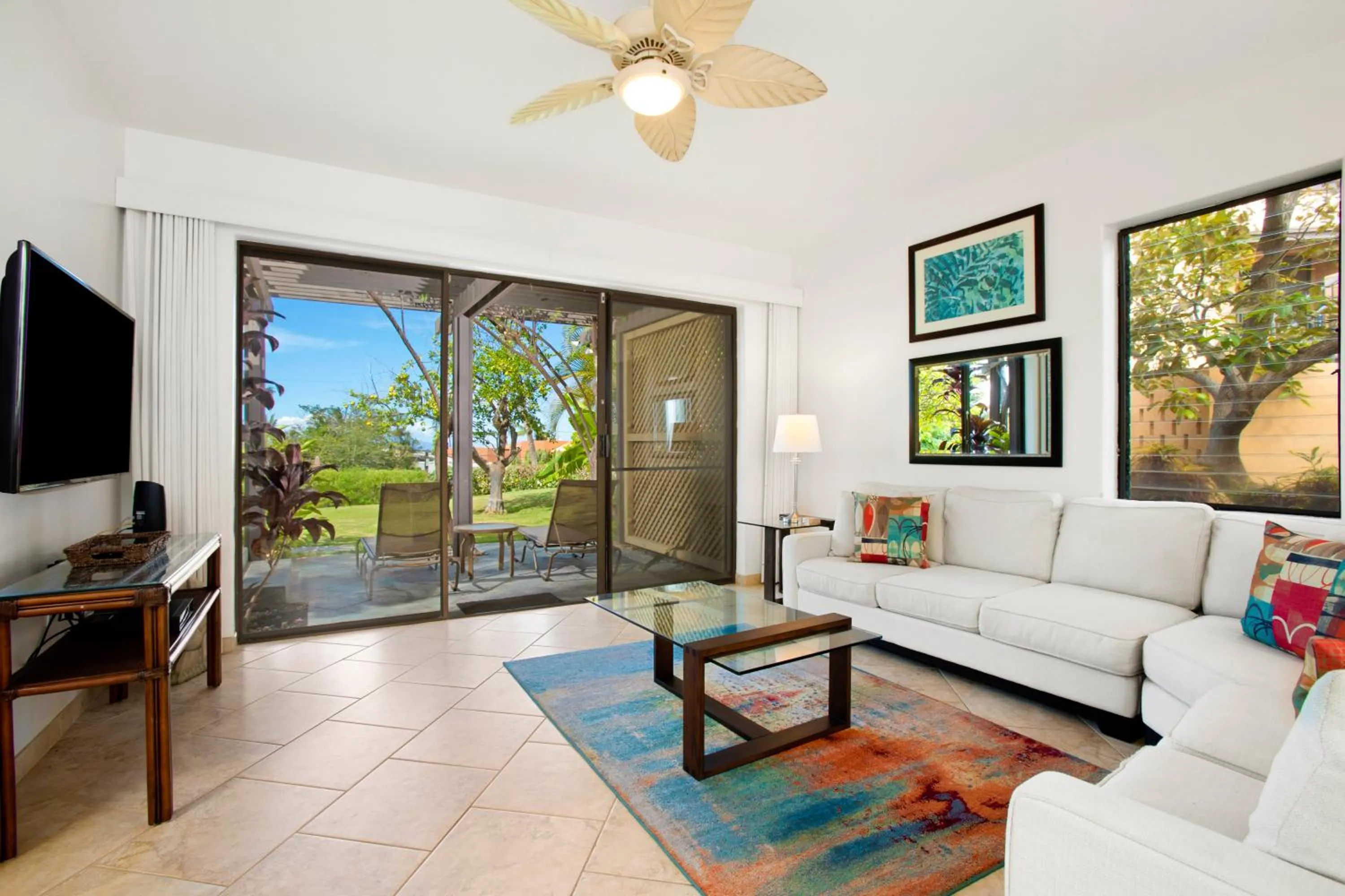 Living room in Wailea Ekahi Village - CoralTree Residence Collection
