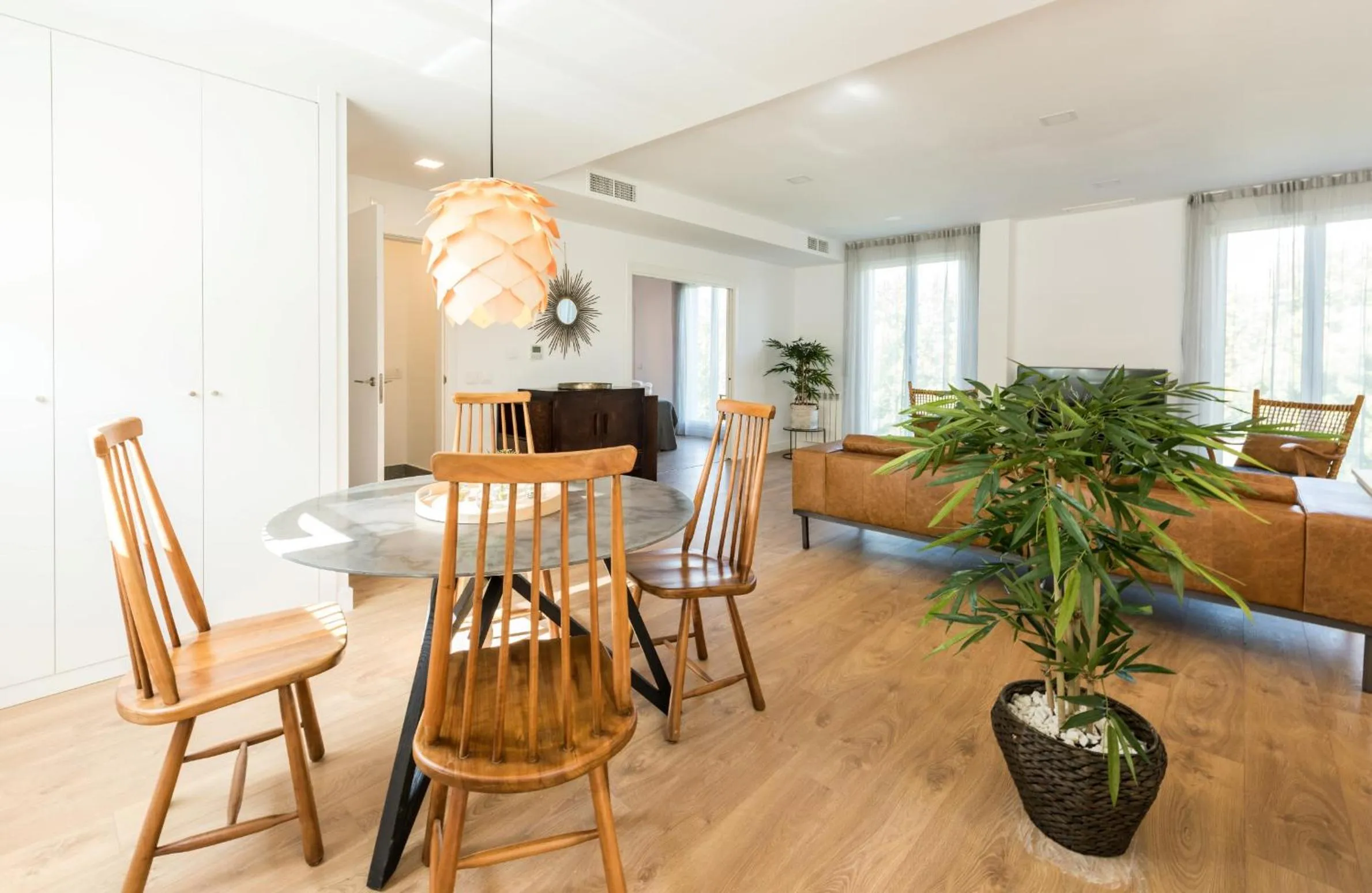 Seating area in Plaza de España Skyline