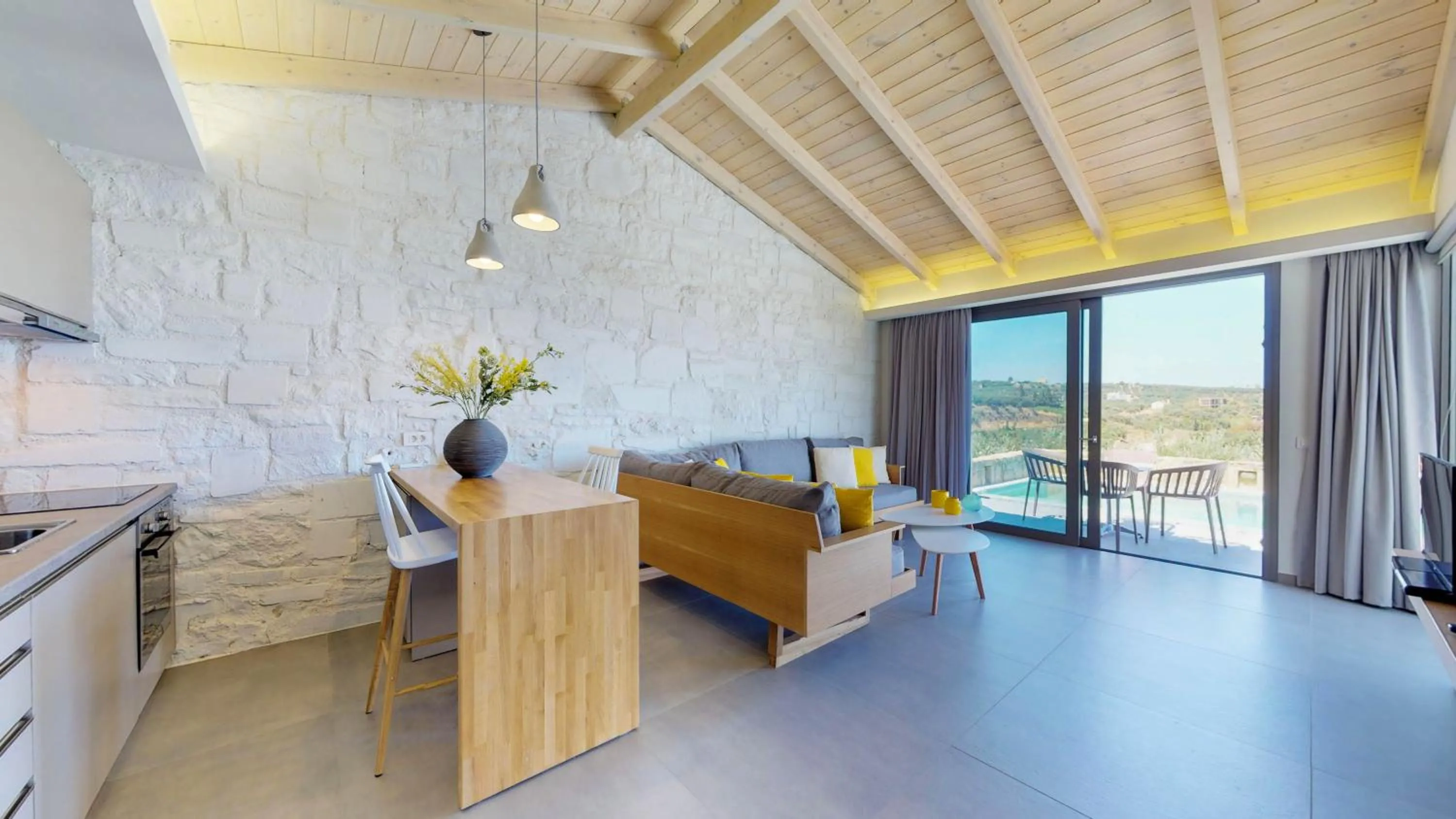 Living room in Lofos Village Chania