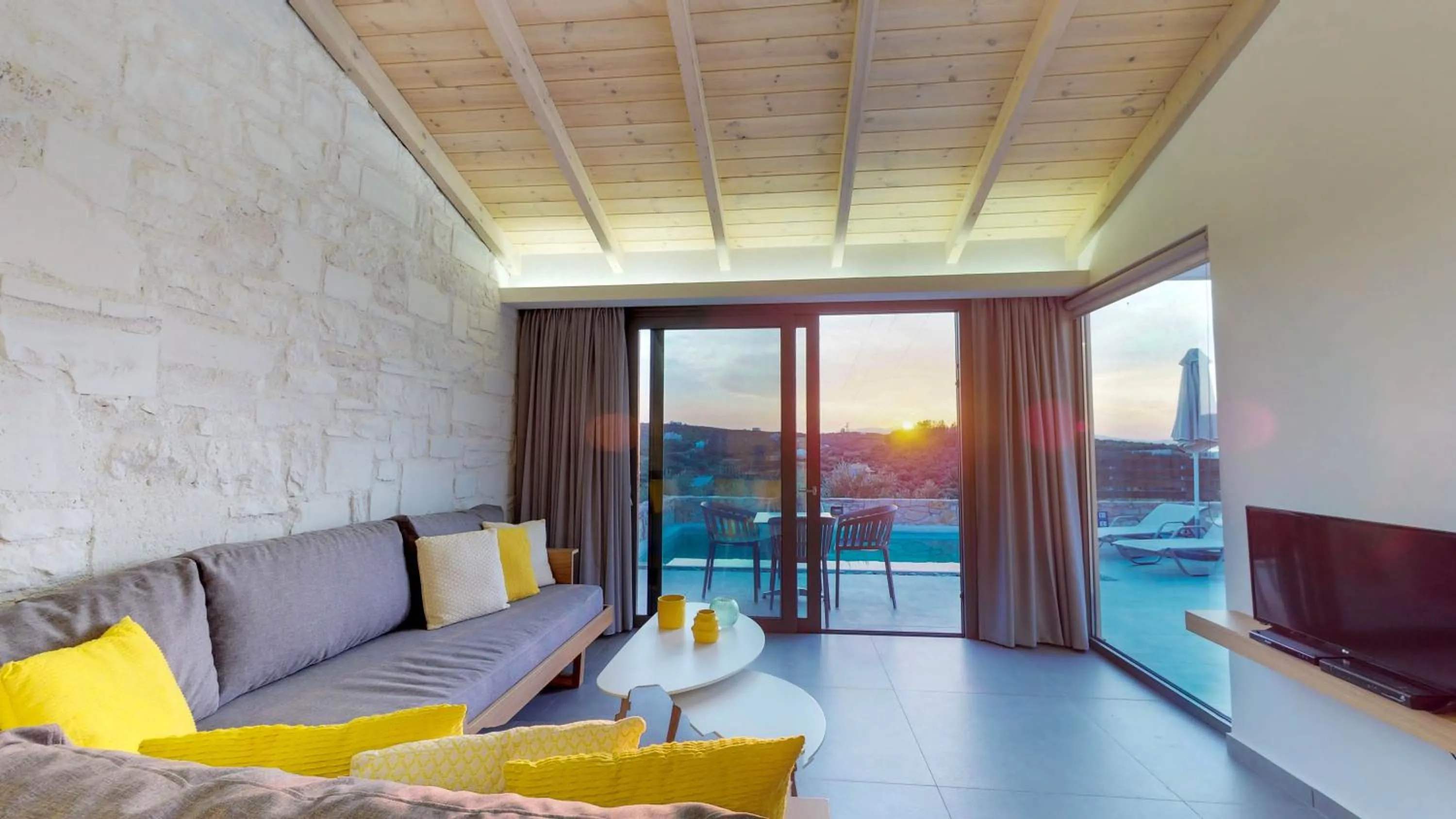 Living room in Lofos Village Chania