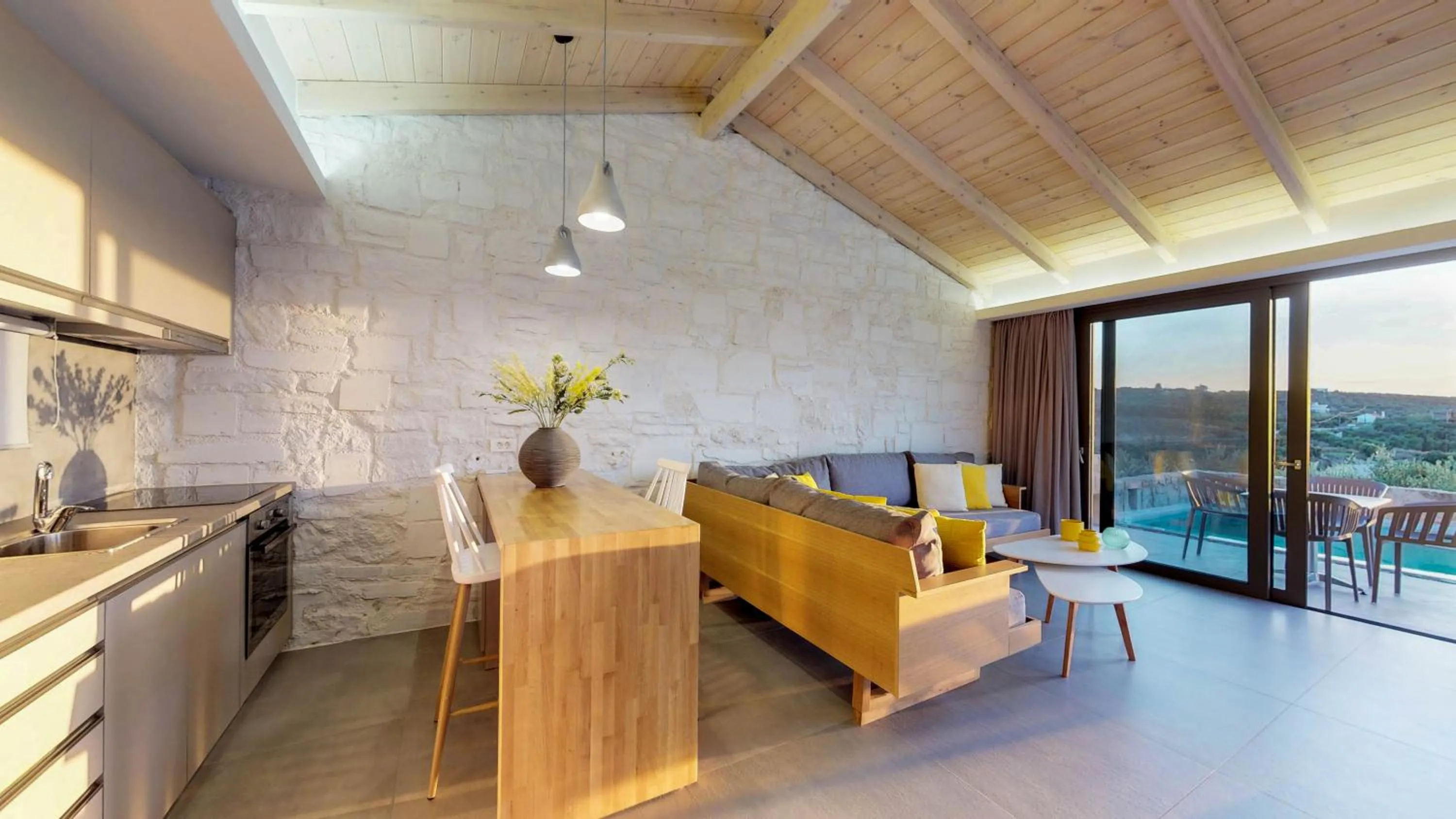 Living room in Lofos Village Chania