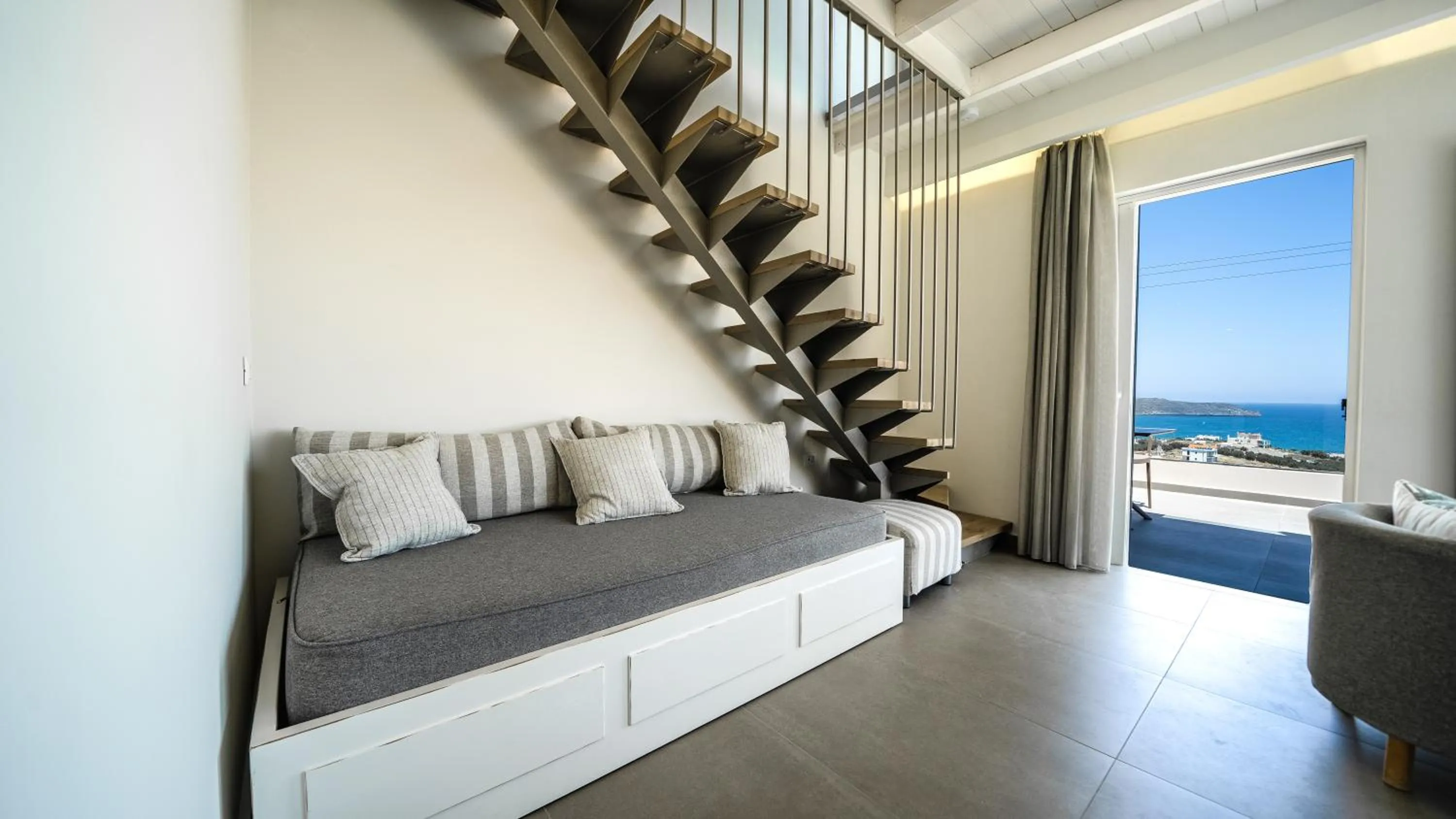 Seating area, Bed in Lofos Village Chania
