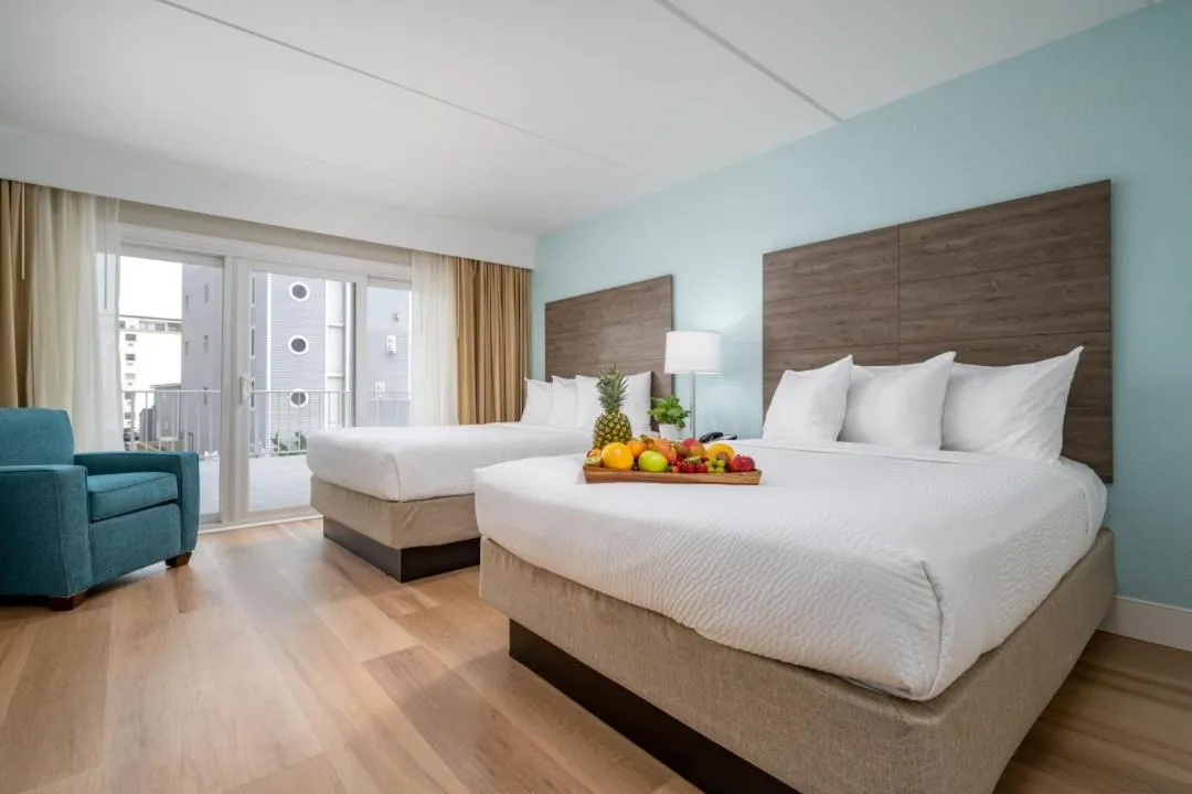 Bed in Princess Royale Oceanfront Resort