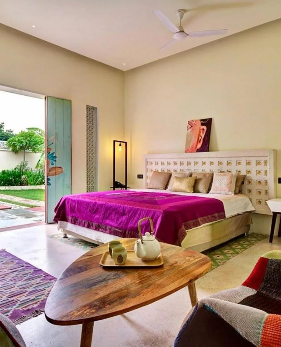 Bedroom, Bed in Parijat Private Pool Villa 1, 2 and 3 BHK