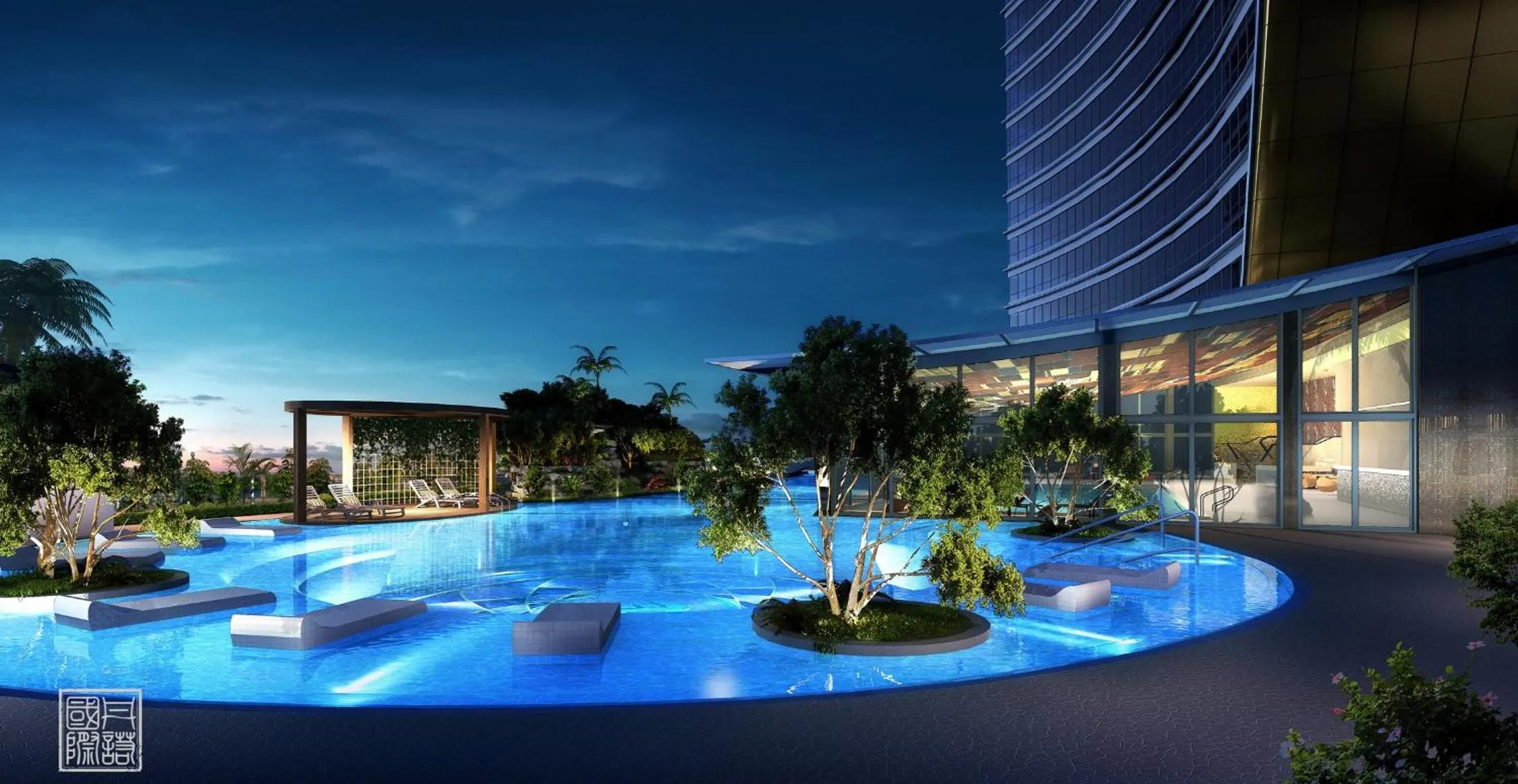 Swimming pool in Wyndham Grand Foshan Gaoming