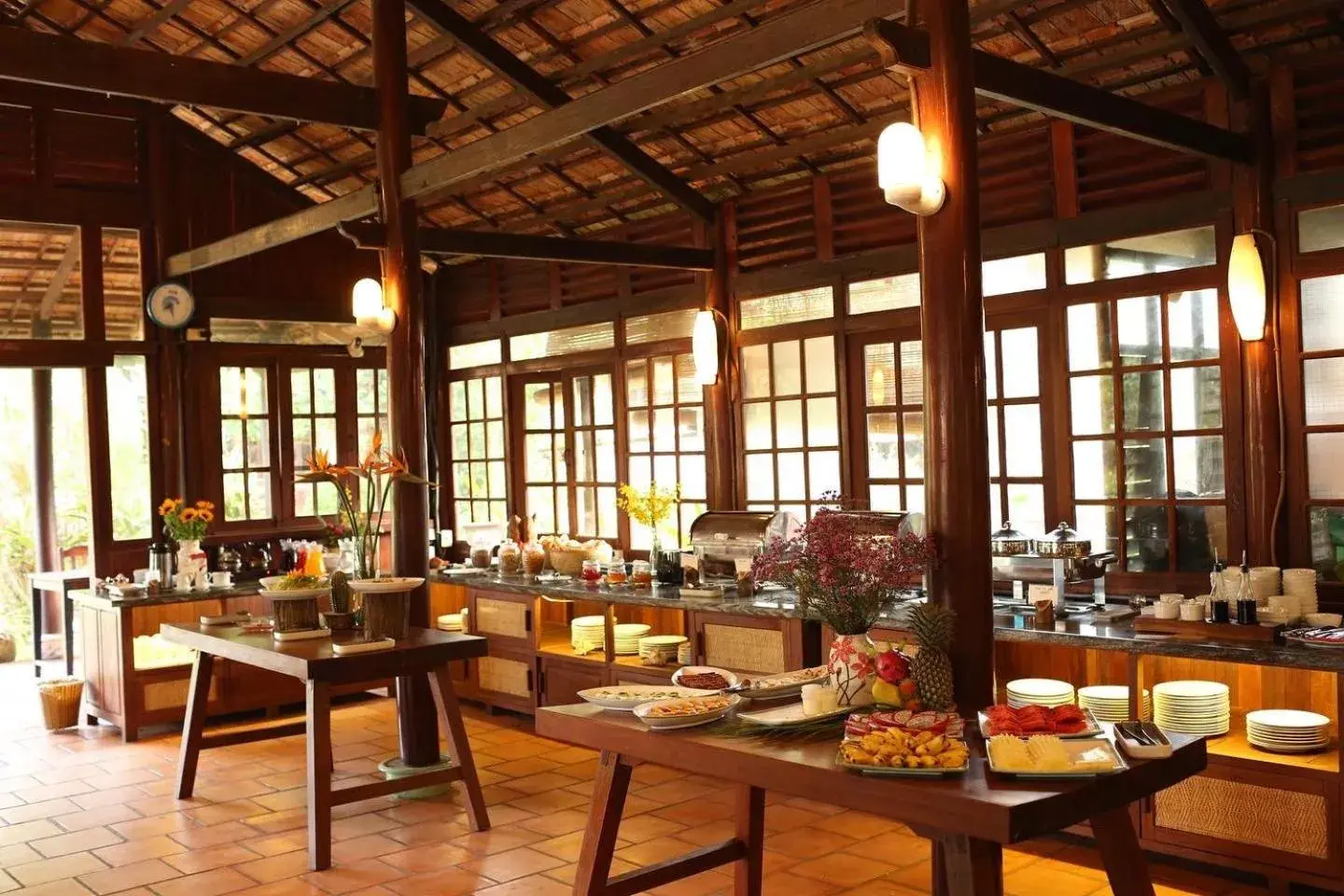 Buffet breakfast in Thanh Kieu Beach Resort Buffet breakfast in Thanh Kieu Beach Resort