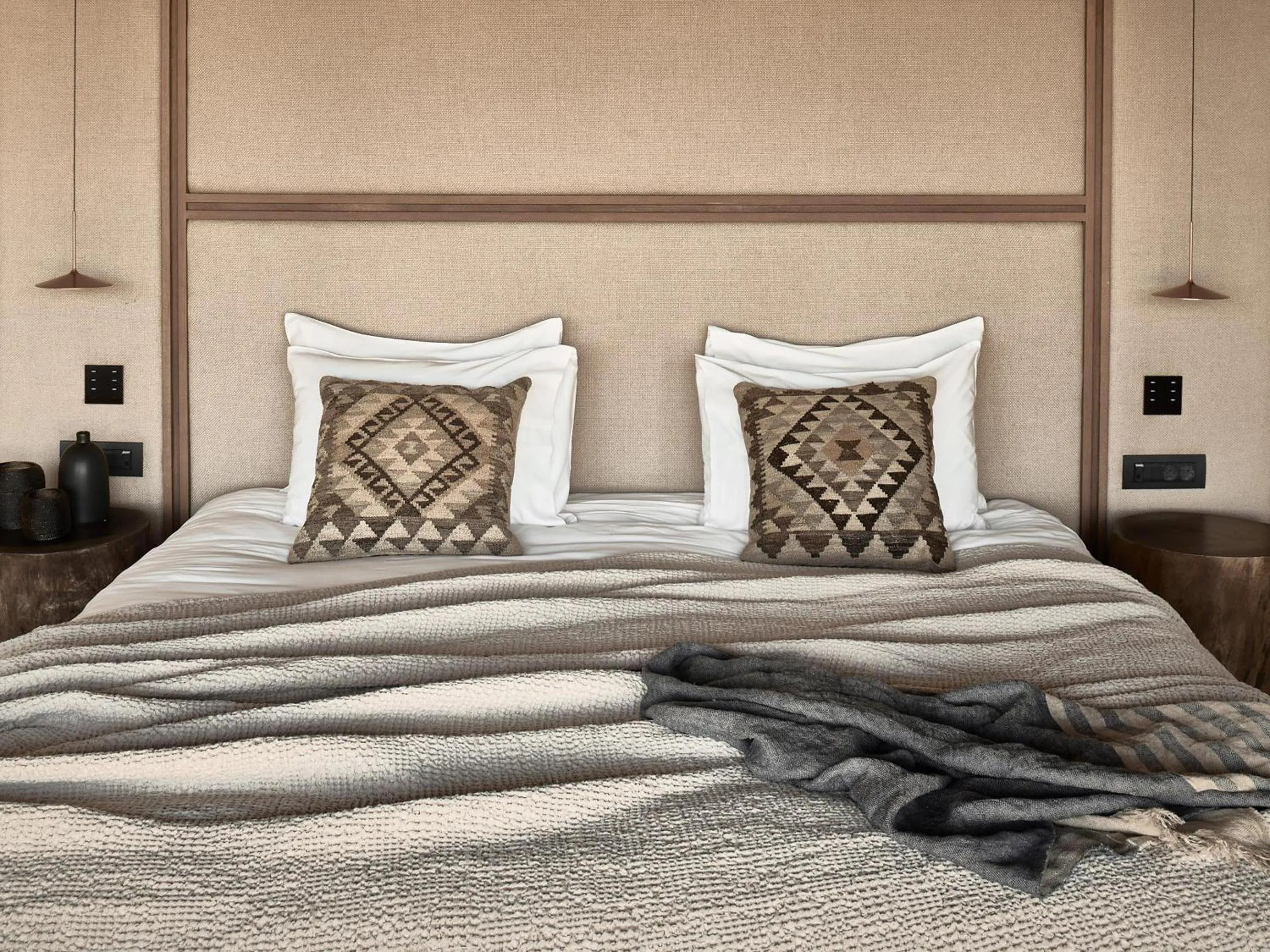 Decorative detail, Bed in Olea All Suite Hotel, a Member of Design Hotels