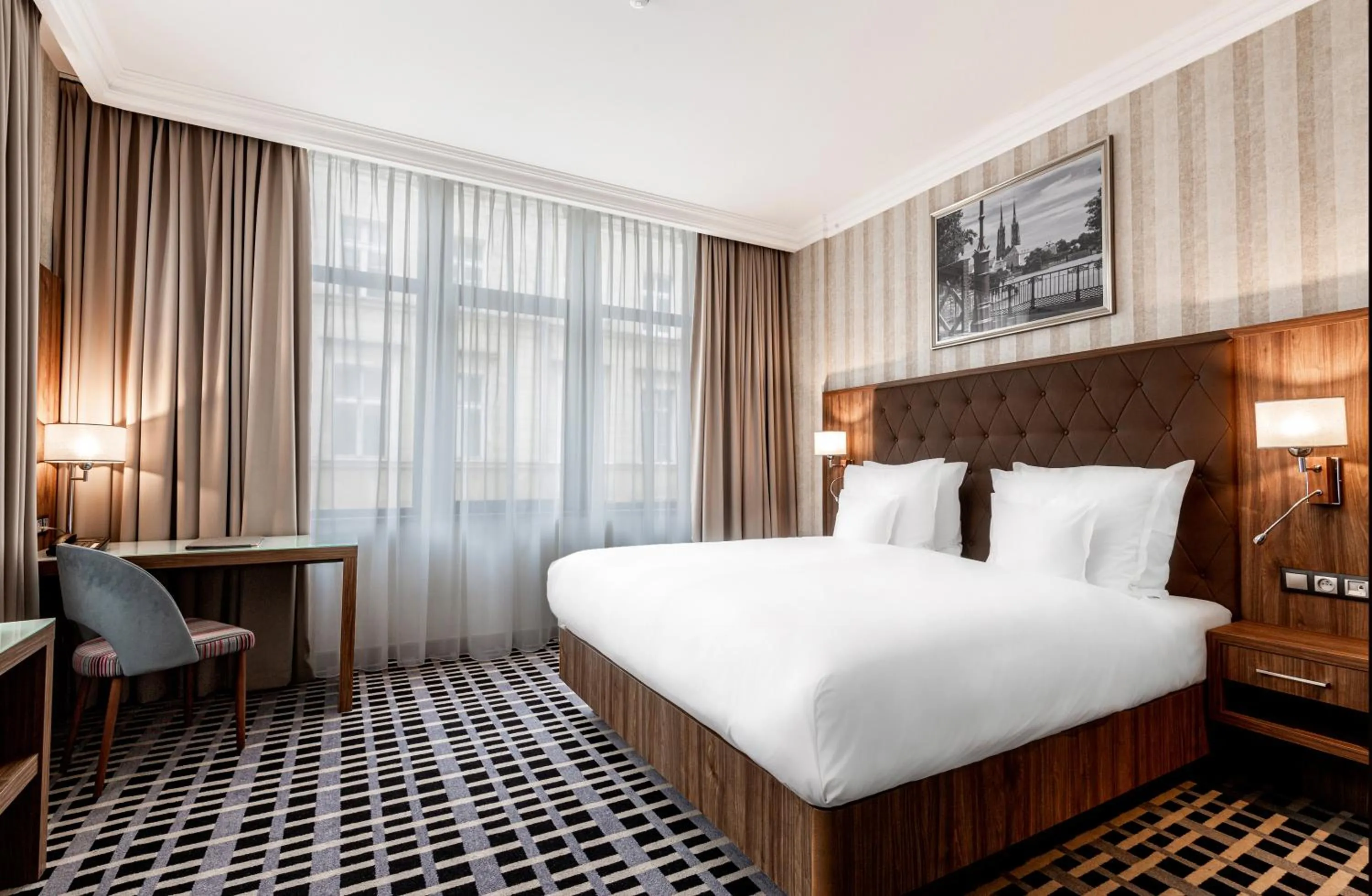 Bed in Hotel Grand City Wrocław