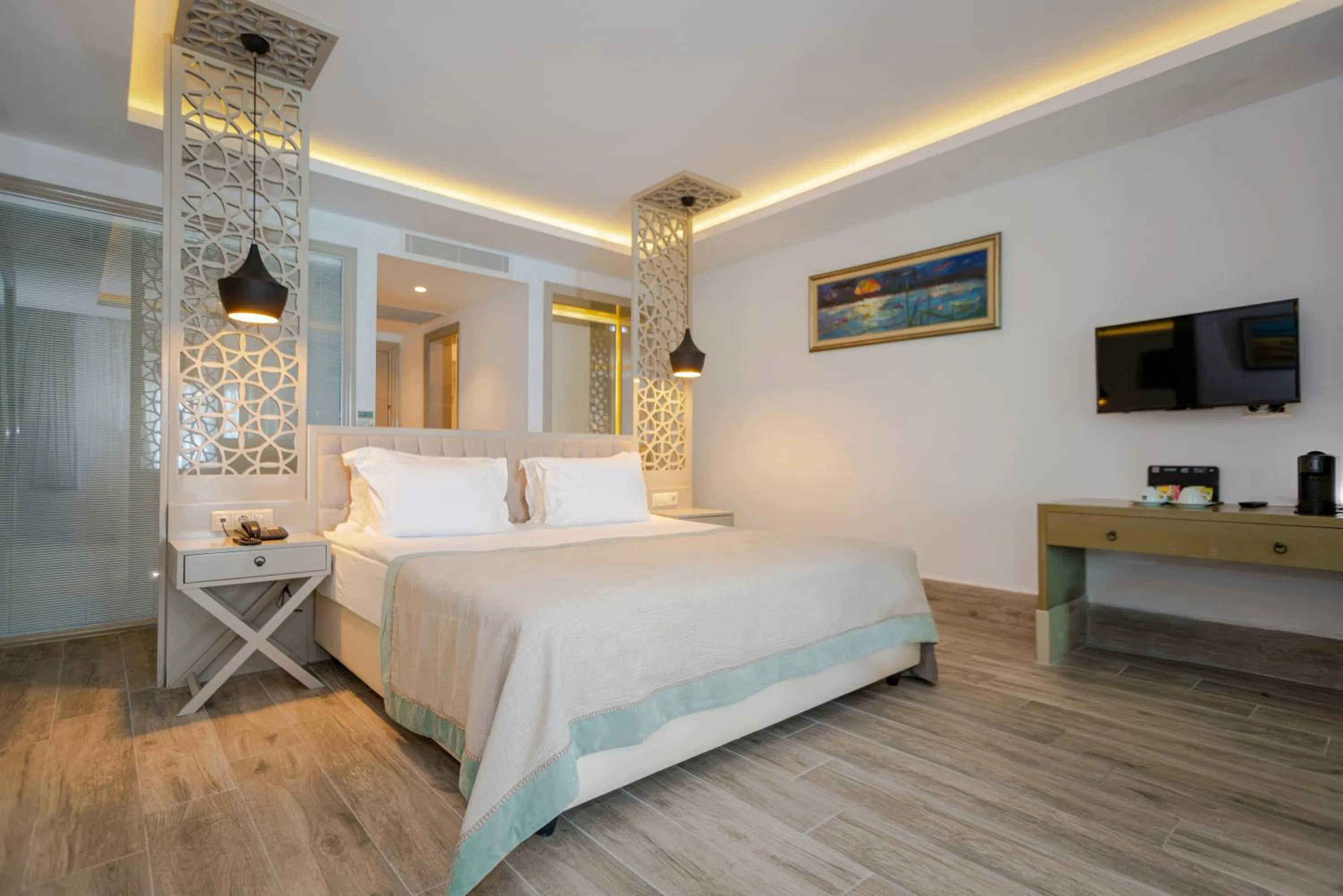 Bedroom, Bed in Blue Dreams Resort Bodrum - Aquapark & Ultra All Inclusive