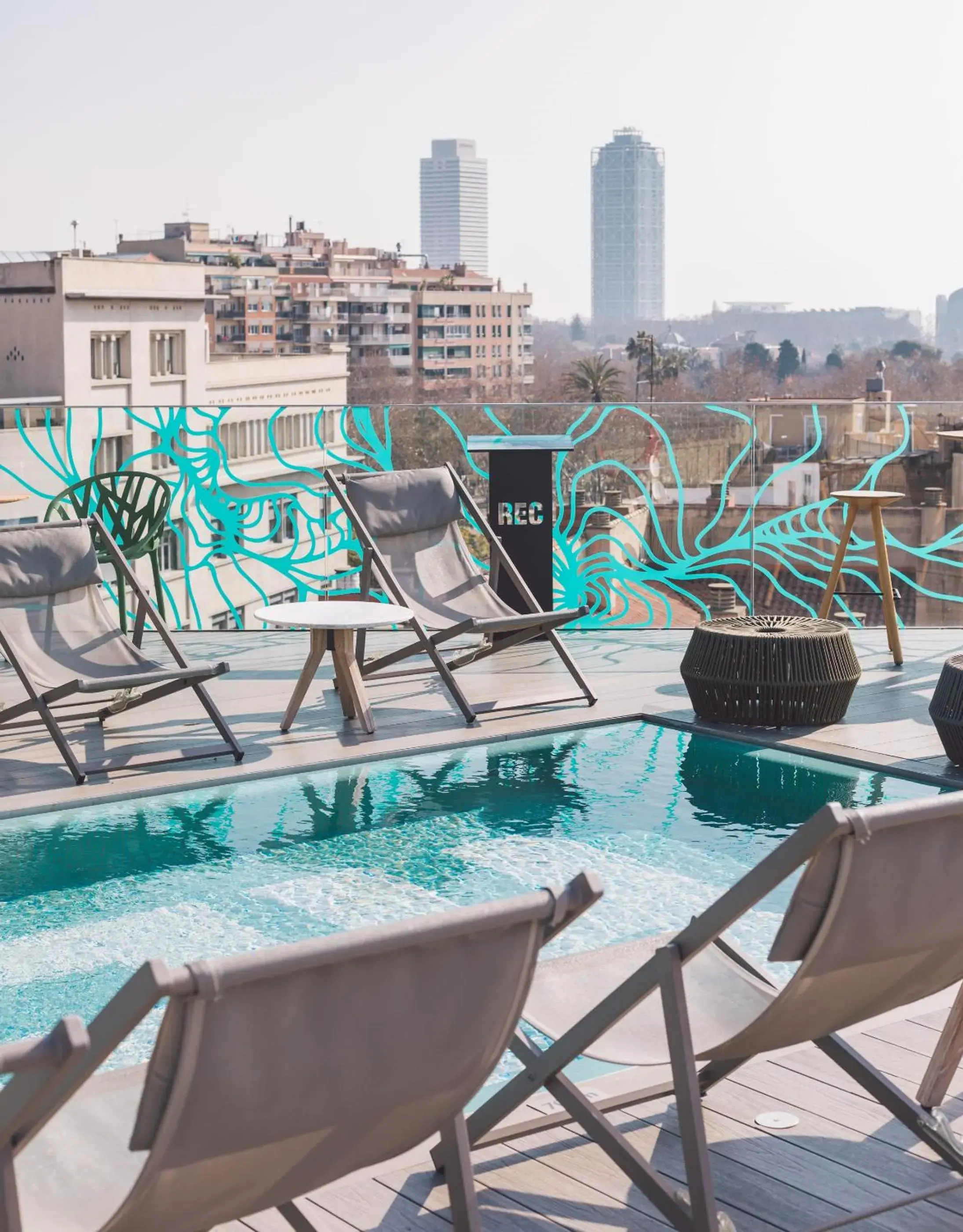 Pool view in Hotel Rec Barcelona - Adults Only Pool view in Hotel Rec Barcelona - Adults Only