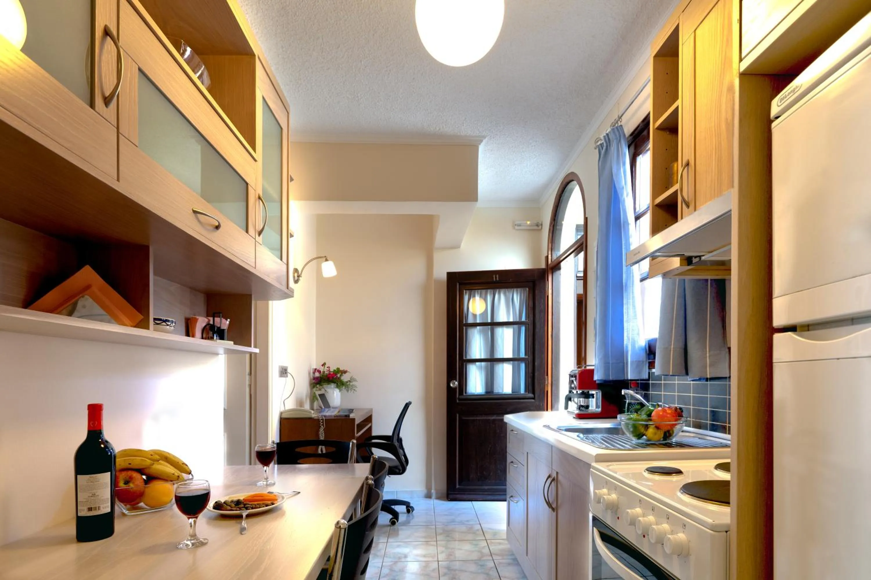 Kitchen or kitchenette in Giorgi's Blue Apartments