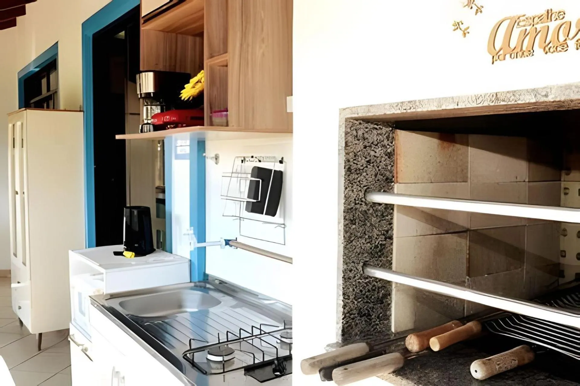 Communal kitchen in Pousada Estrela Mares