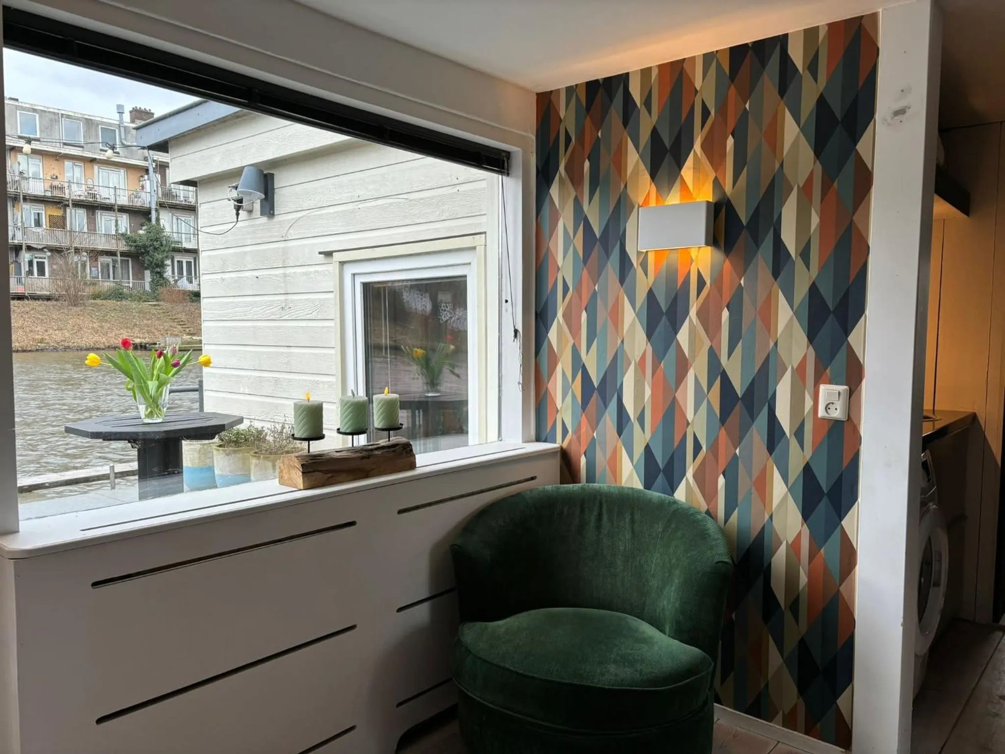 Seating Area in Romantic room in a houseboat