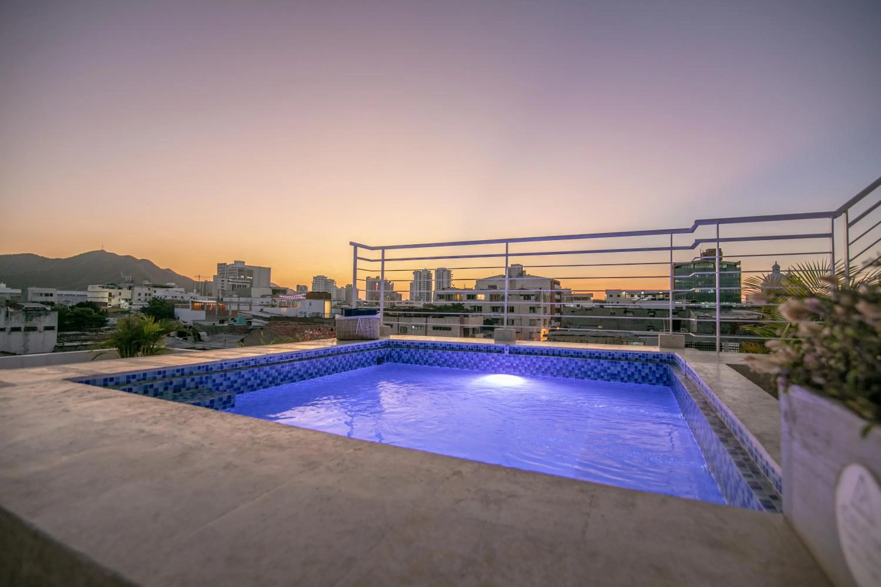 Swimming pool in El Cactus Luxury Apartments in Historic Center