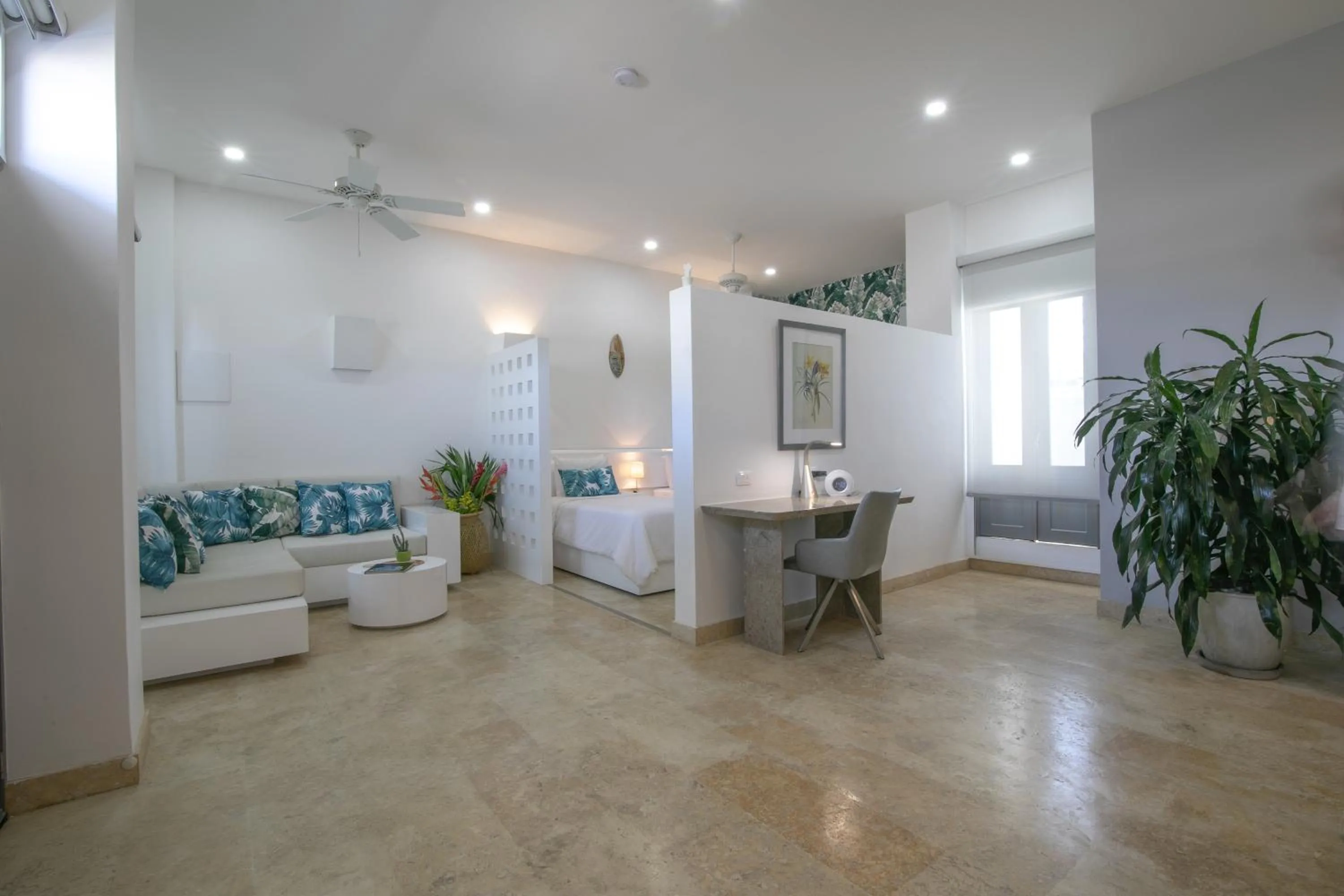 Seating area in El Cactus Luxury Apartments in Historic Center