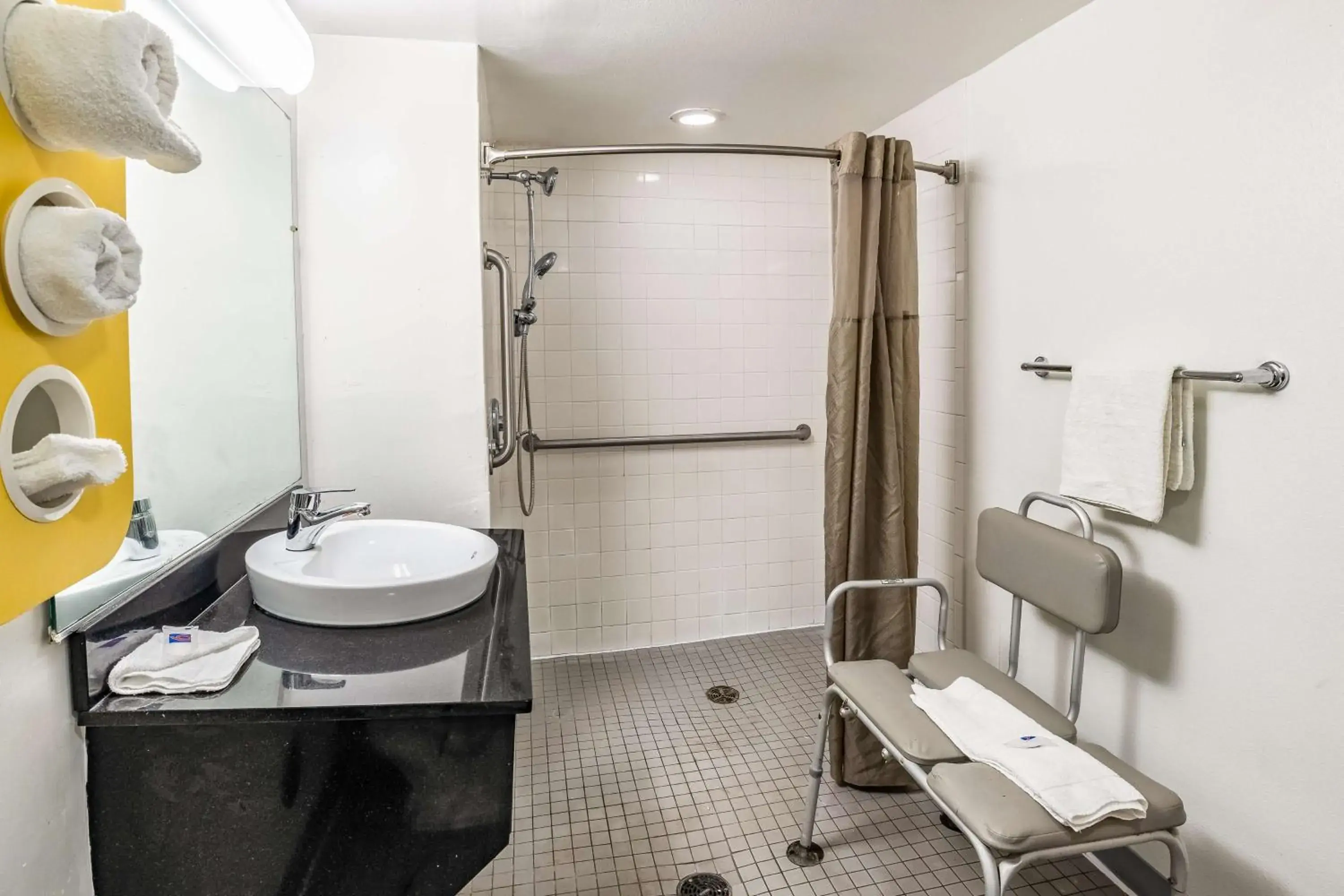 King Room with Roll-in Shower - single occupancy - Disability Access - Non-Smoking in Motel 6-Joliet, IL - I-80 King Room with Roll-in Shower - single occupancy - Disability Access - Non-Smoking in Motel 6-Joliet, IL - I-80