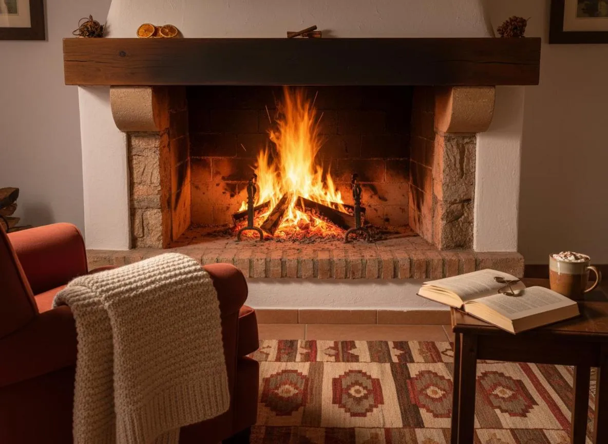 fireplace in Cortijo La Presa